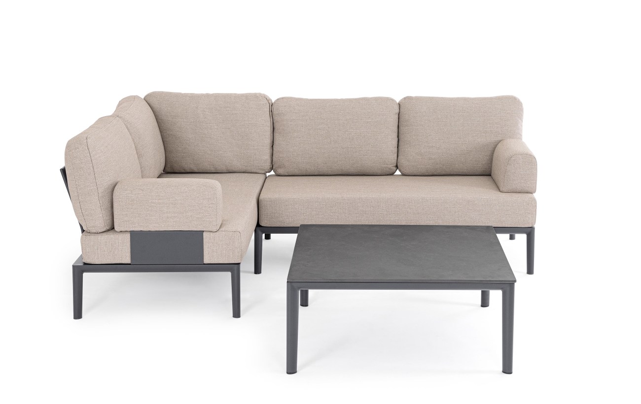 Gartencouchtisch Gerald aus Aluminium 90x90 cm, Anthrazit