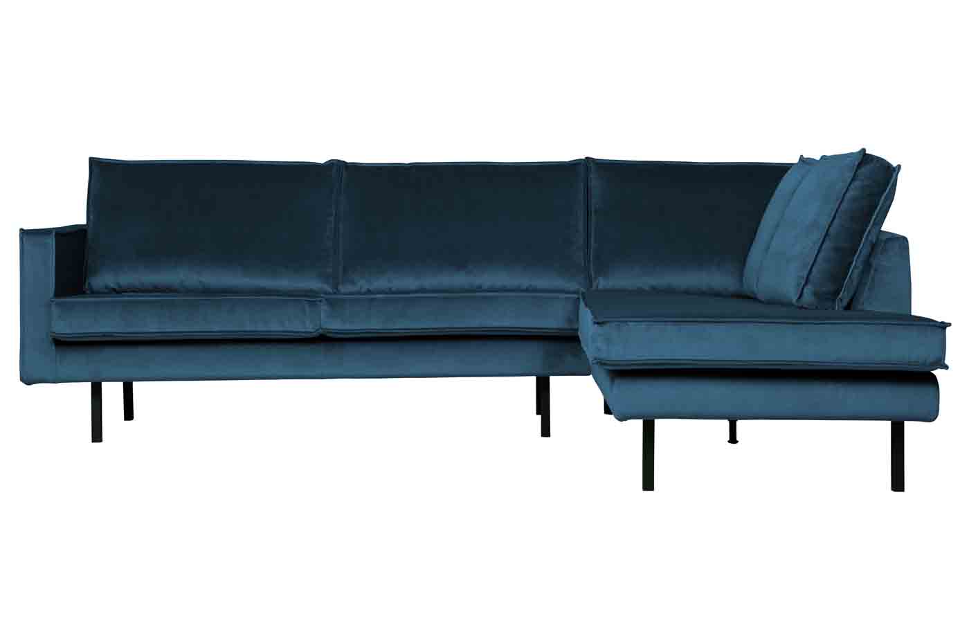 Ecksofa Rodeo Samt, rechts Blau Ecksofa Rodeo Samt, rechts Blau