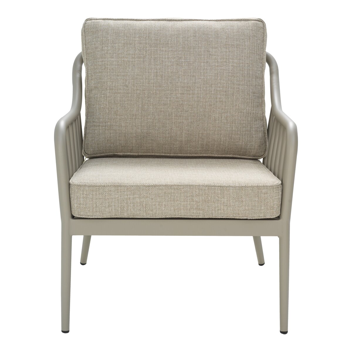 Gartensessel Coleville Khaki/Burlap Beige - aus Aluminium & Olefin, inkl. Kissen