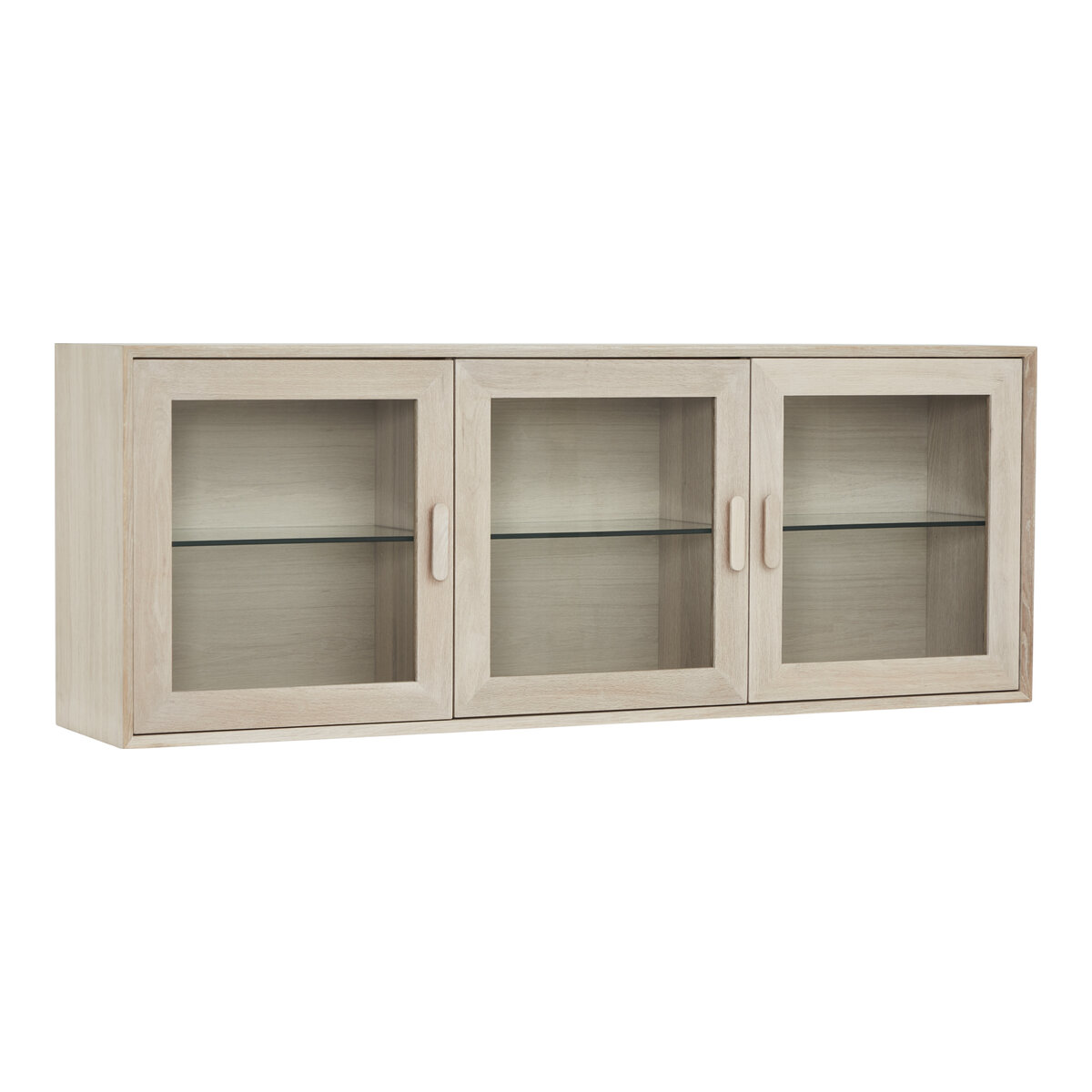 Hängevitrine Otaro Eiche Whitewash 160 cm - 3 Türen, LED & Soft-Close