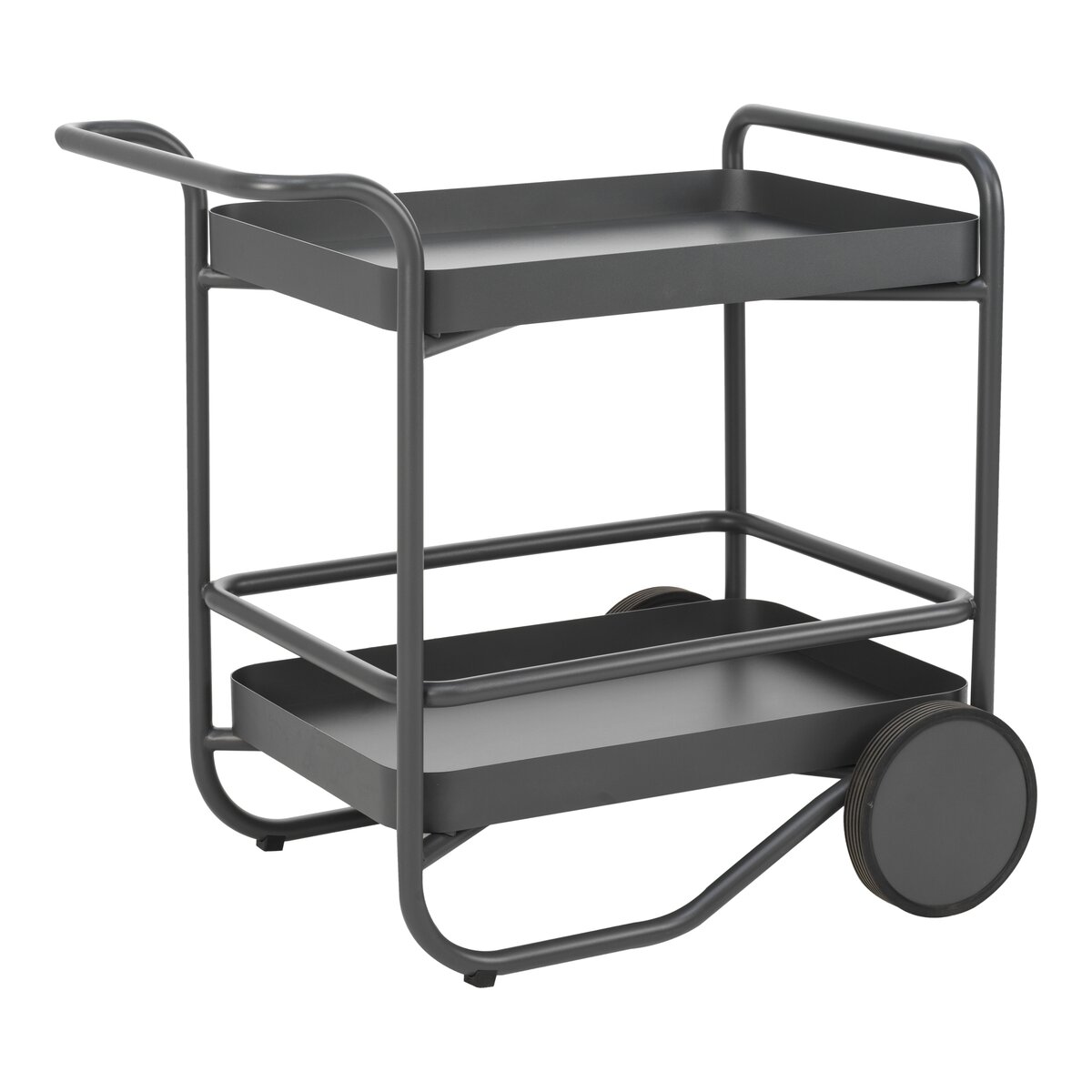 Garten-Servierwagen Trolly, Anthrazit - aus Aluminium, mit Rollen