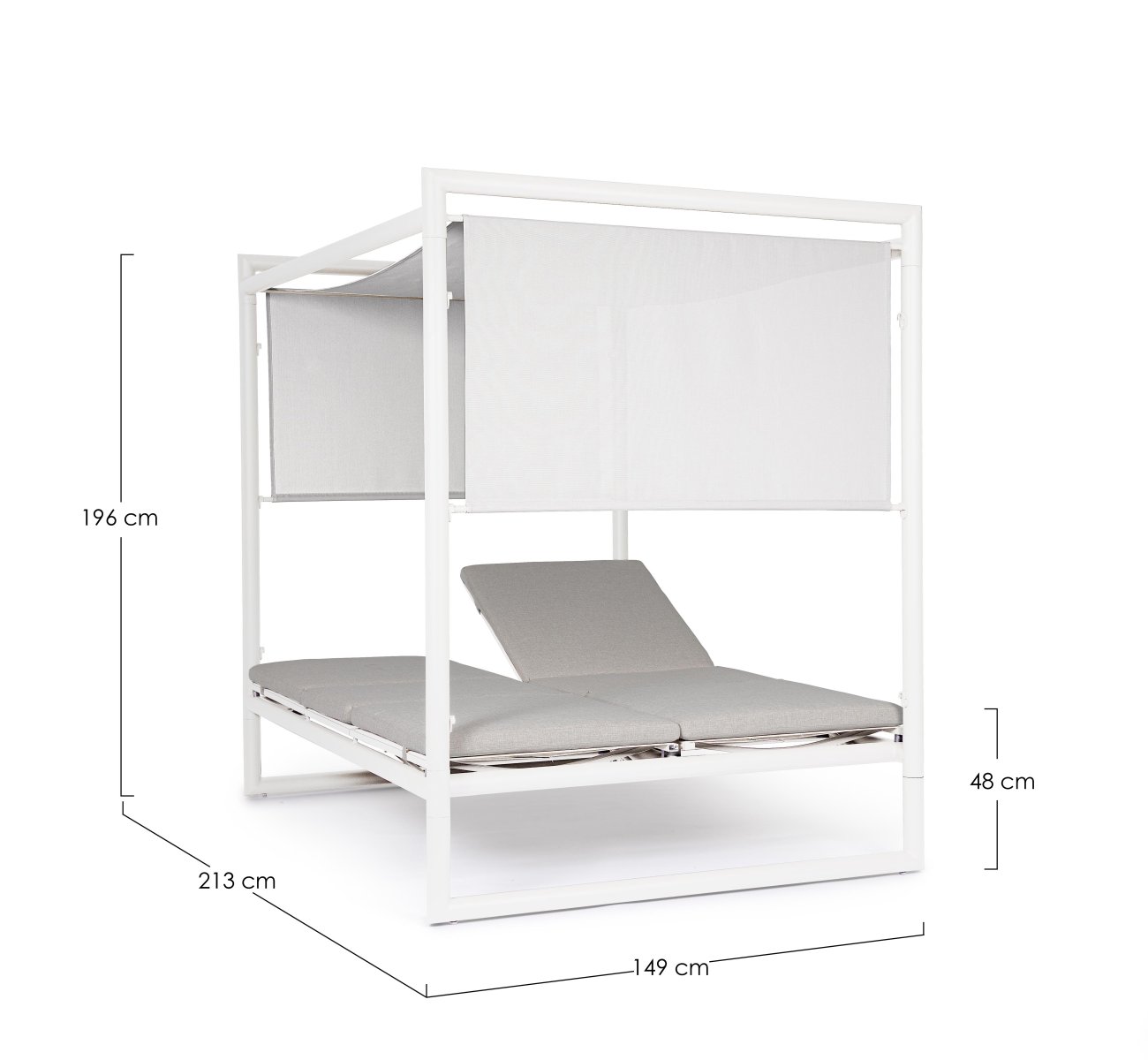 Gartendaybed Konnor aus Aluminium, Weiß