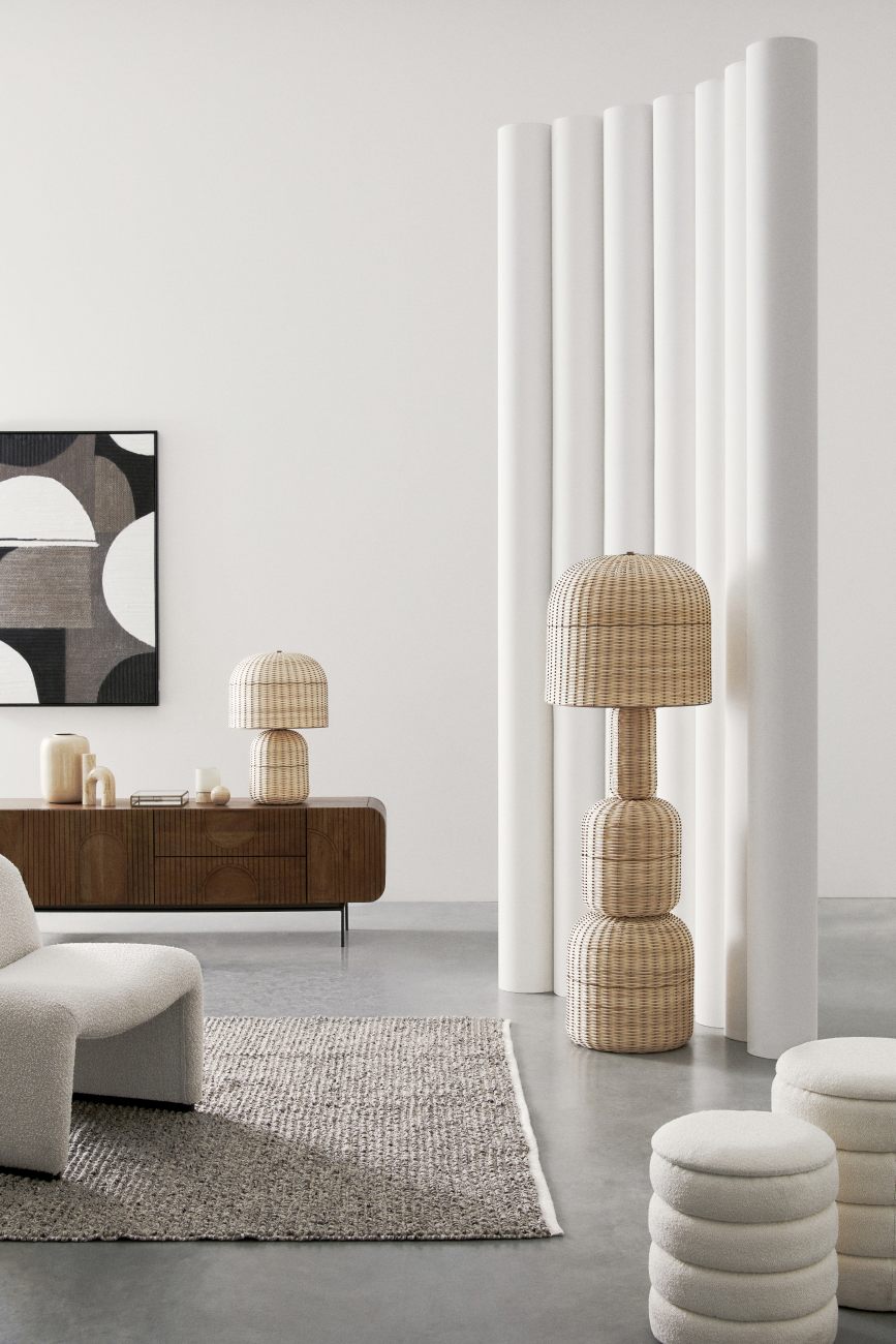 Tischleuchte Sikkim aus Rattan Ø 40 cm Tischleuchte Sikkim aus Rattan Ø 40 cm