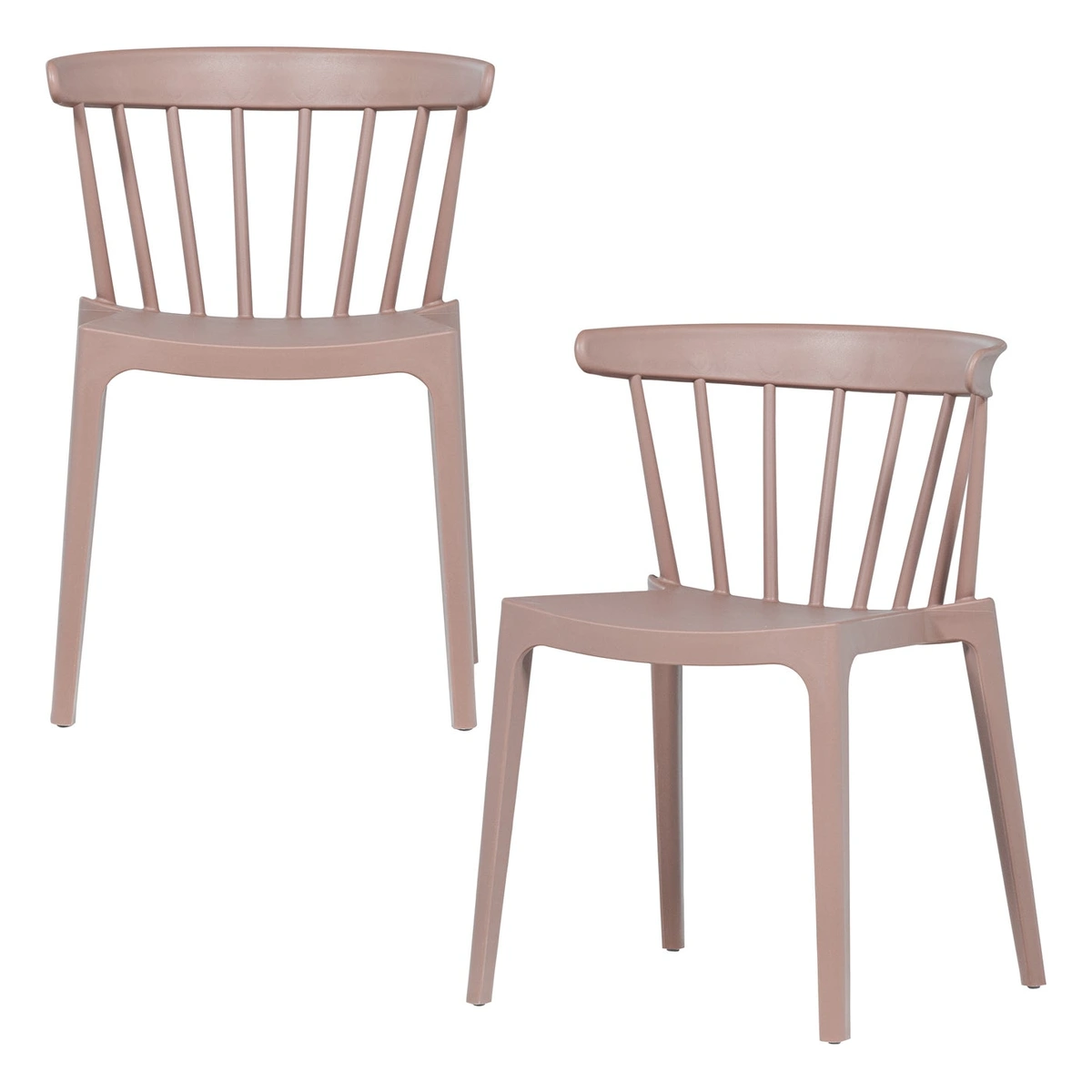 2er-Set Gartenstuhl Bliss - Kunststoff Lachsrosa