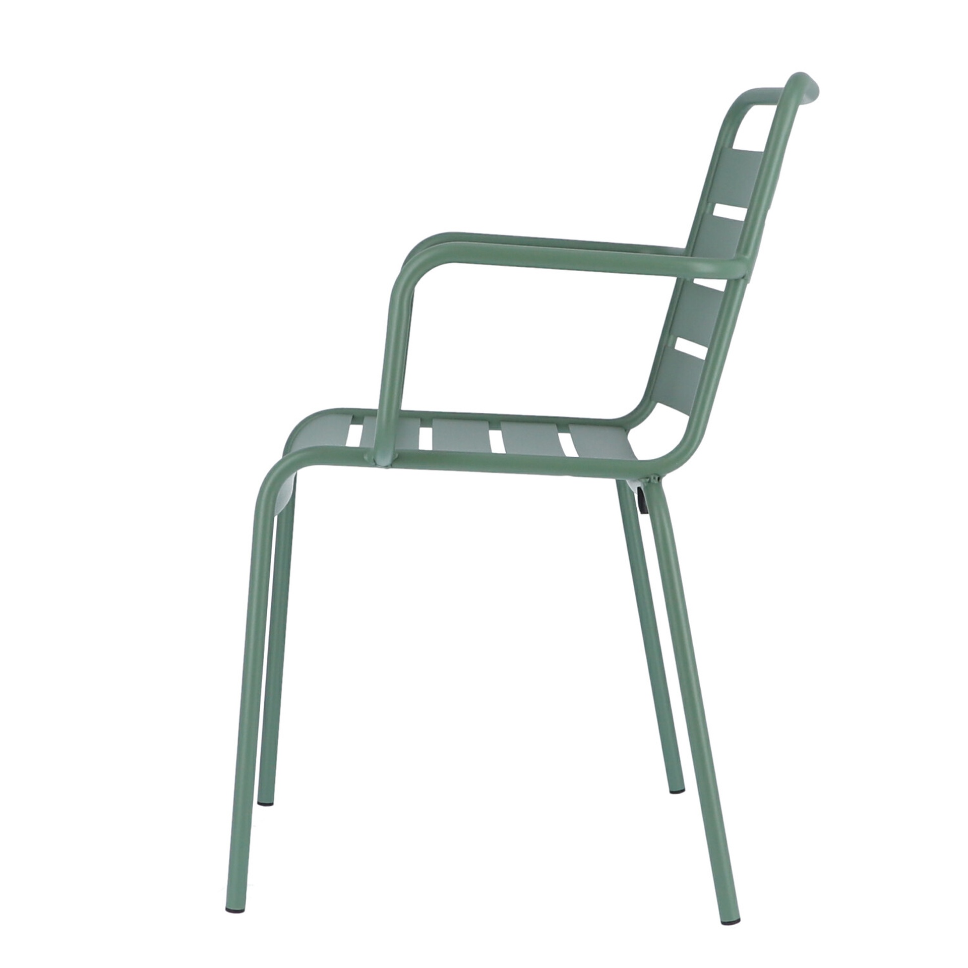 Der moderne Stapelsessel Mya wurde aus Aluminium gefertigt und hat einen salbei Farbton. Designet wurde der Sessel von der Marke Jan Kurtz.