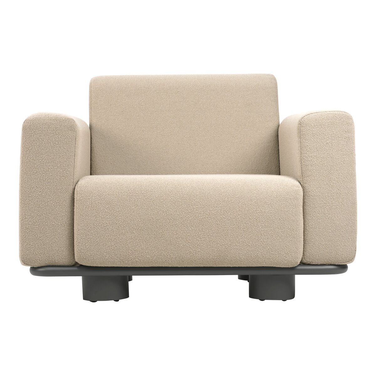 Gartensessel Bolster Anthrazit/Teddy Beige - aus Aluminium, wasserabweisende Kissen