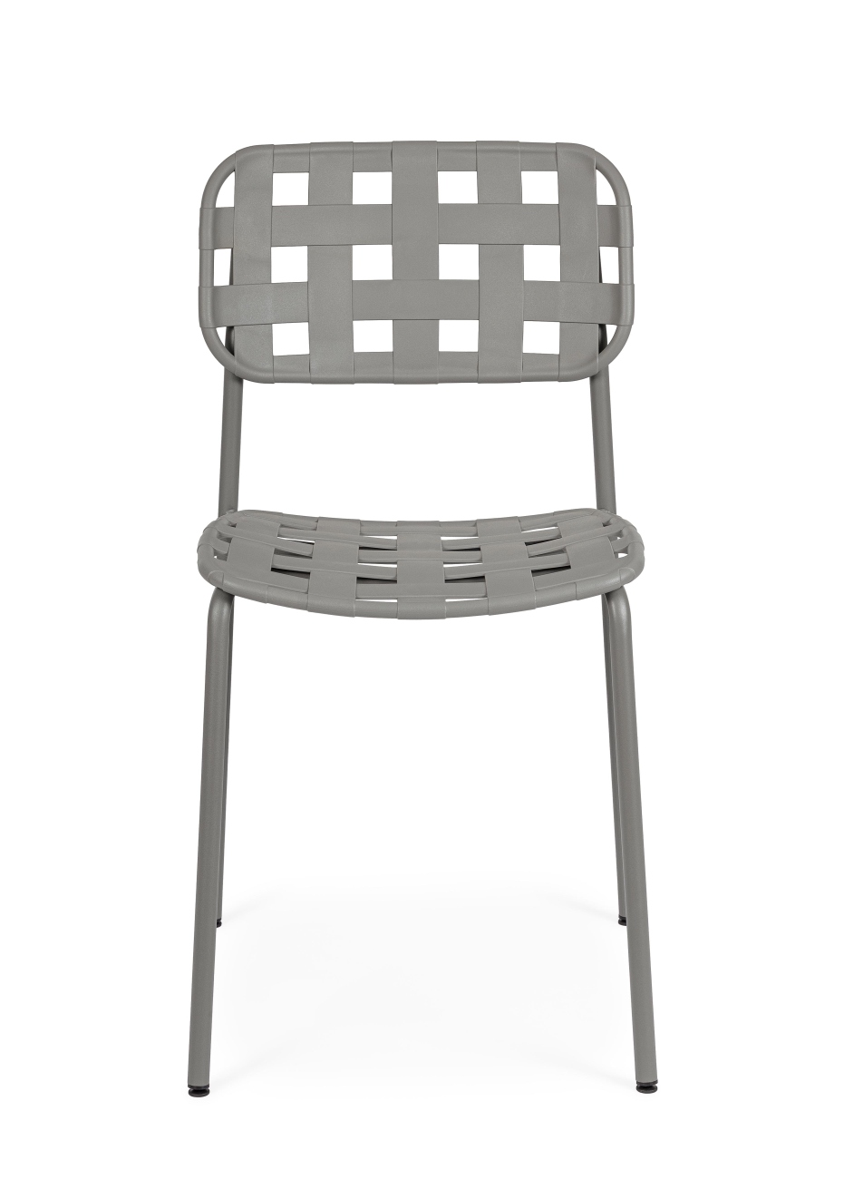 Gartenstuhl Clover aus Metall, Grau