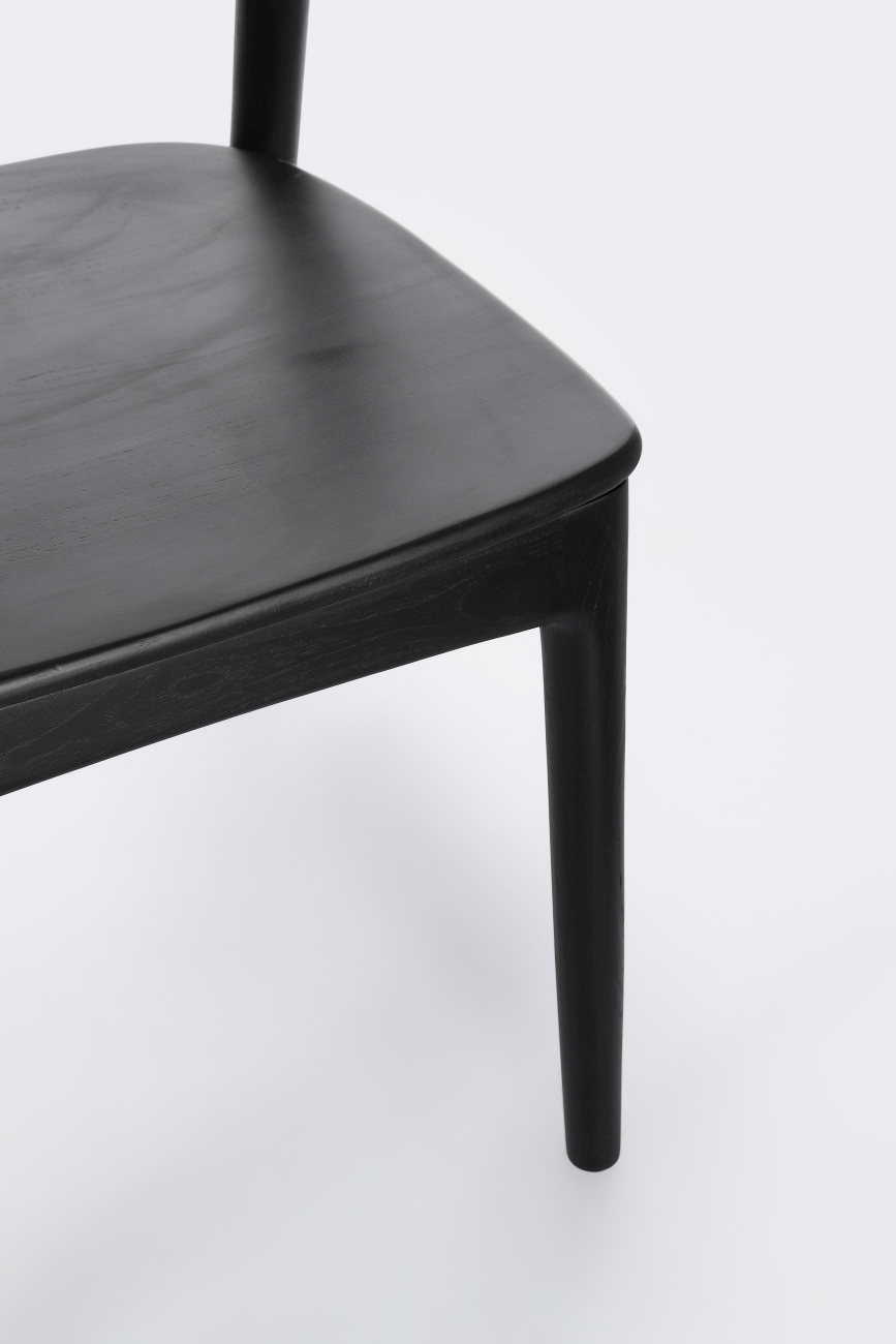 Esszimmerstuhl Miley aus Teakholz, Schwarz