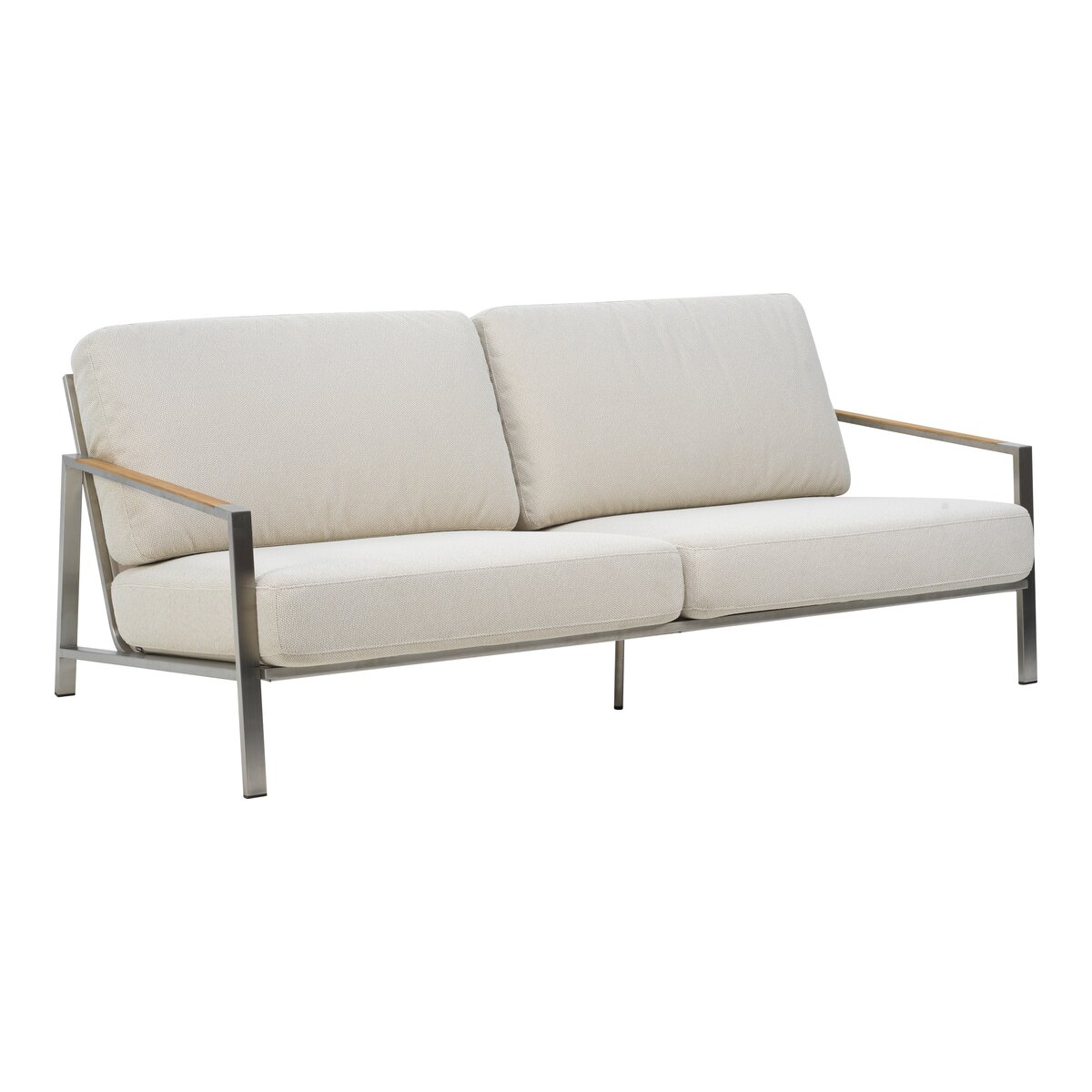 Gartensofa Naos 2,5-Sitzer, Edelstahl & Outdoor-Stoff, Dot Beige