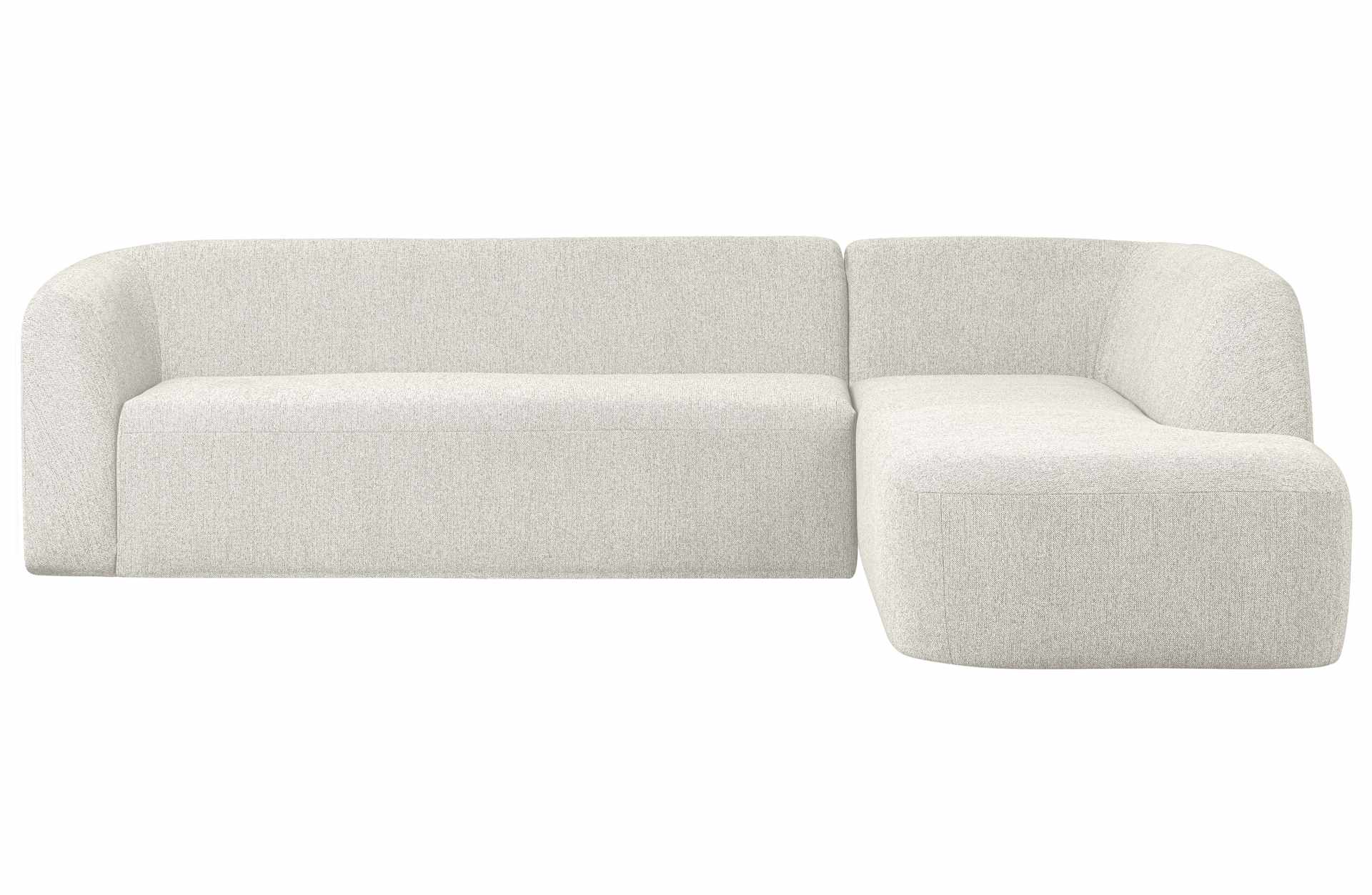 Das Ecksofa Sloping wurde aus bequemen Stoff gefertigt, welcher einen Weißen Farbton besitzt. Das Sofa ist ein echter Hingucker für dein Zuhause, denn es hat ein modernes Design, welches zu jeder Inneneinrichtung passt.