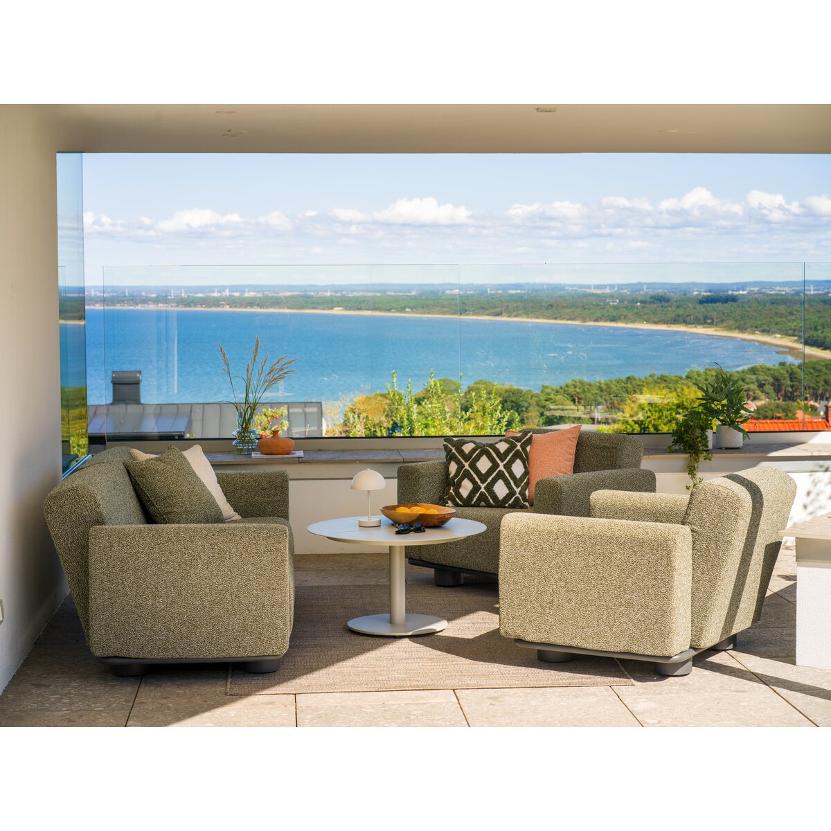 Gartencouchtisch Peace aus Aluminium - 80x80x40 cm, Hellgrau