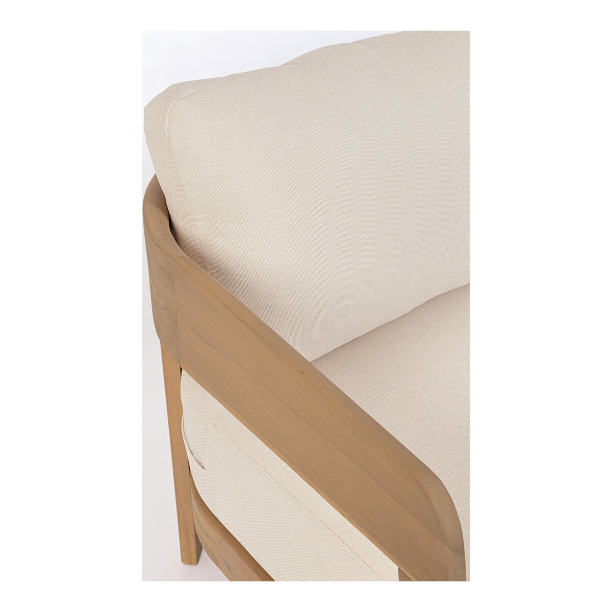 3-Sitzer Gartensofa Pablo - Akazienholz Natur & Olefin-Stoff Beige,
