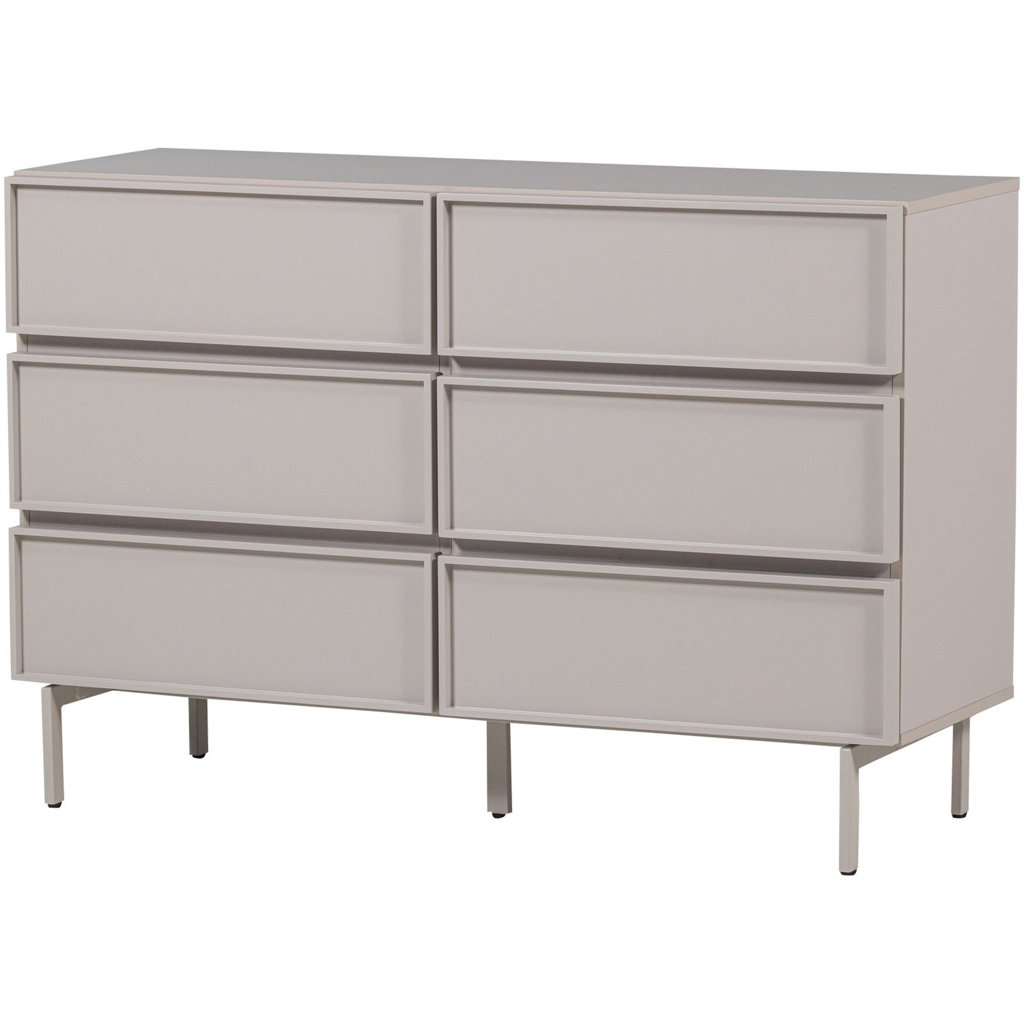 Kommode Tours 6 Schubladen Sand - moderne Kommode mit viel Stauraum, 80 x 120 x 42 cm