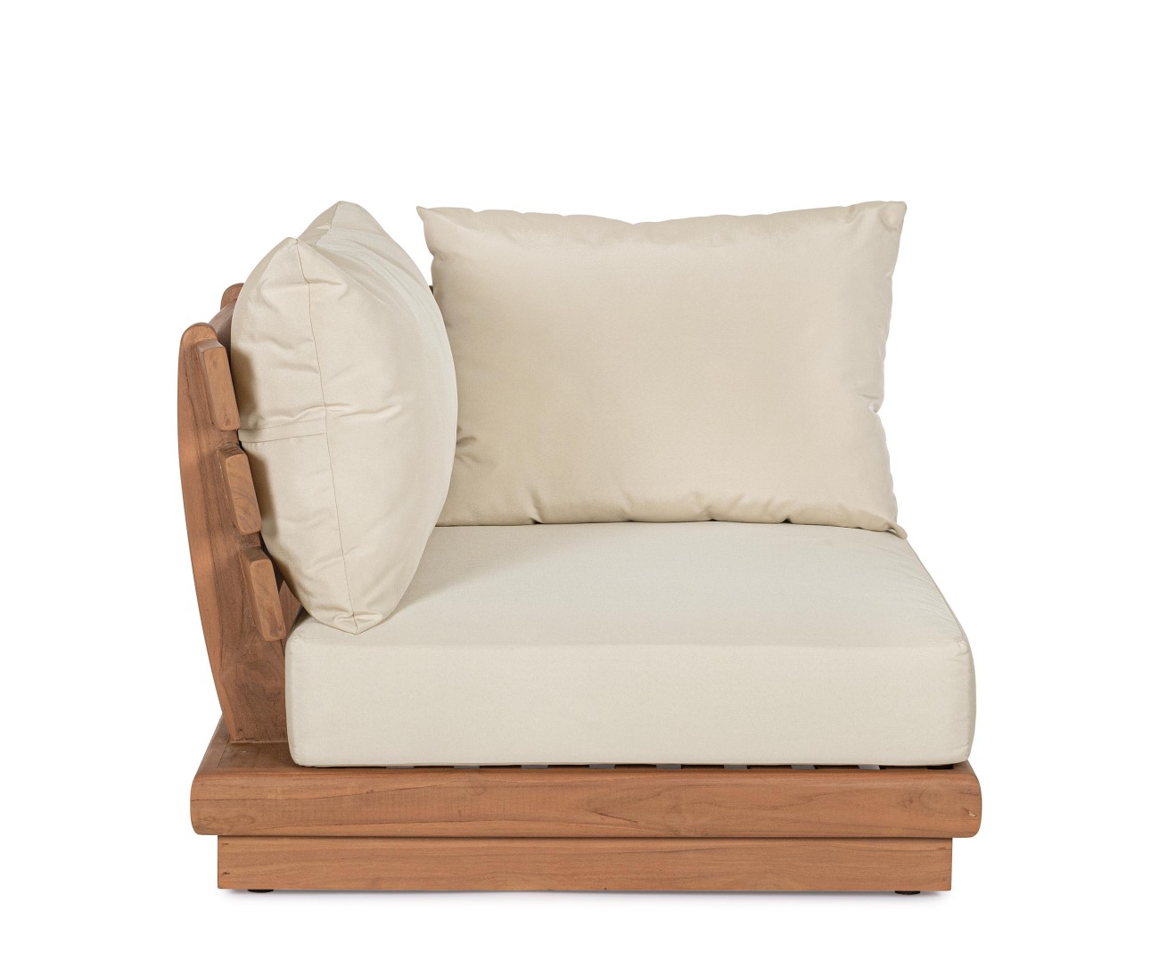 Gartenmodulsofa Delgada aus Teakholz, Eck-Element