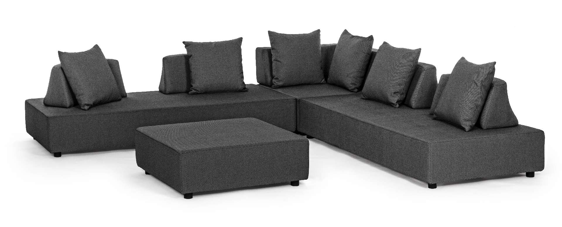 Gartenlounge Sofa Piper mit Kissen und verstellbarer Rückenlehne Gartenlounge Sofa Piper mit Kissen, Anthrazit