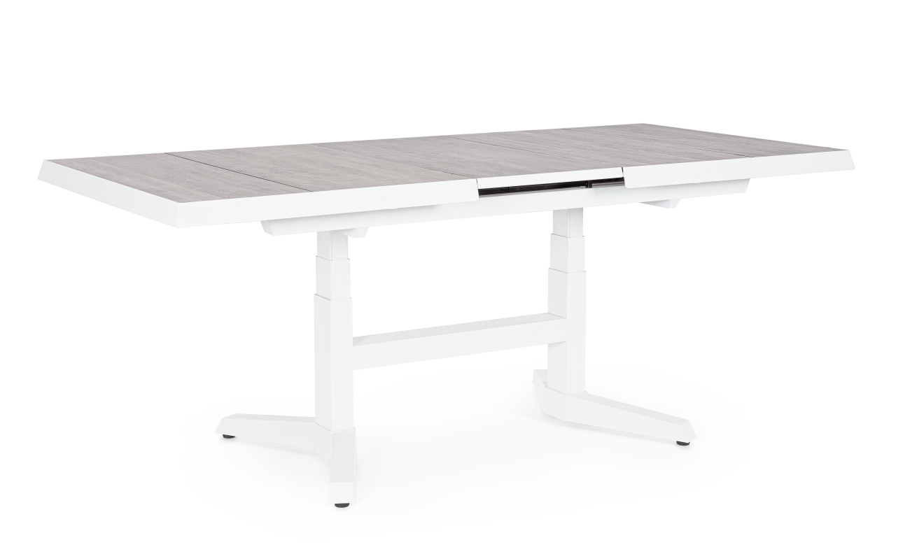 Gartenesstisch Robert aus Aluminium 140-180 cm, Weiß Gartenesstisch Robert aus Aluminium 140-180 cm, Weiß