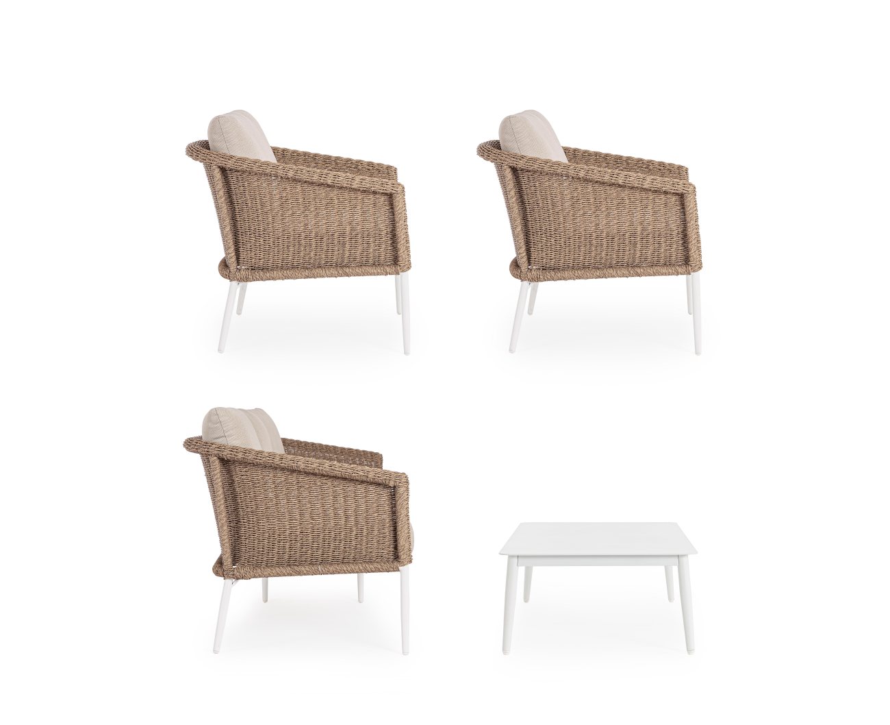 Garten-Set Oceana 4er Gruppe, Weiß