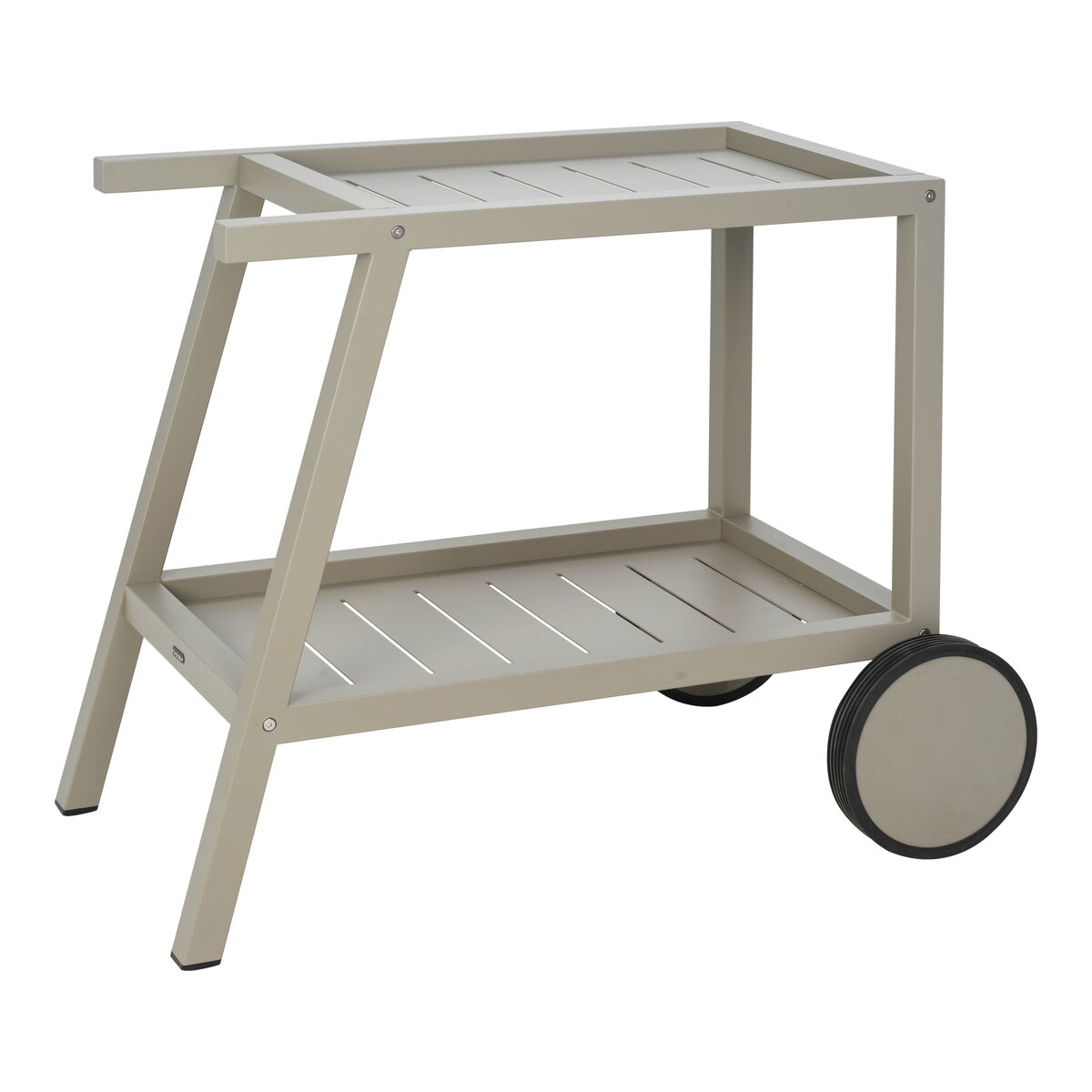 Garten-Servierwagen Samvaro, Khaki - aus Aluminium, mit Rollen