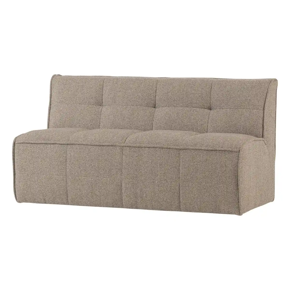 Esszimmerbank Cluster - Bouclé-Stoff Kaki Braun, 164 cm, mit Rückenlehne