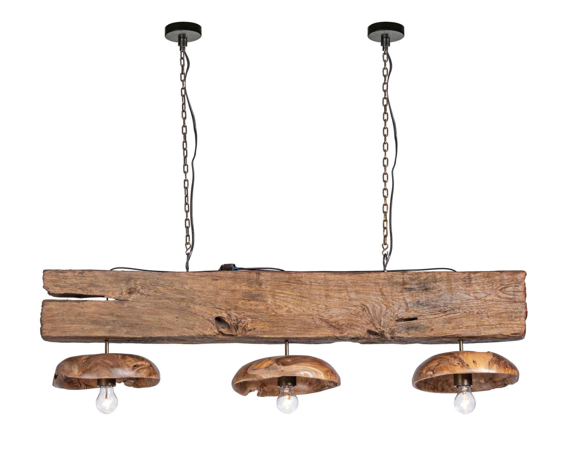 Hängeleuchte Florent aus recycelten Teakholz, 130 cm Hängeleuchte Florent aus recycelten Teakholz, 130 cm