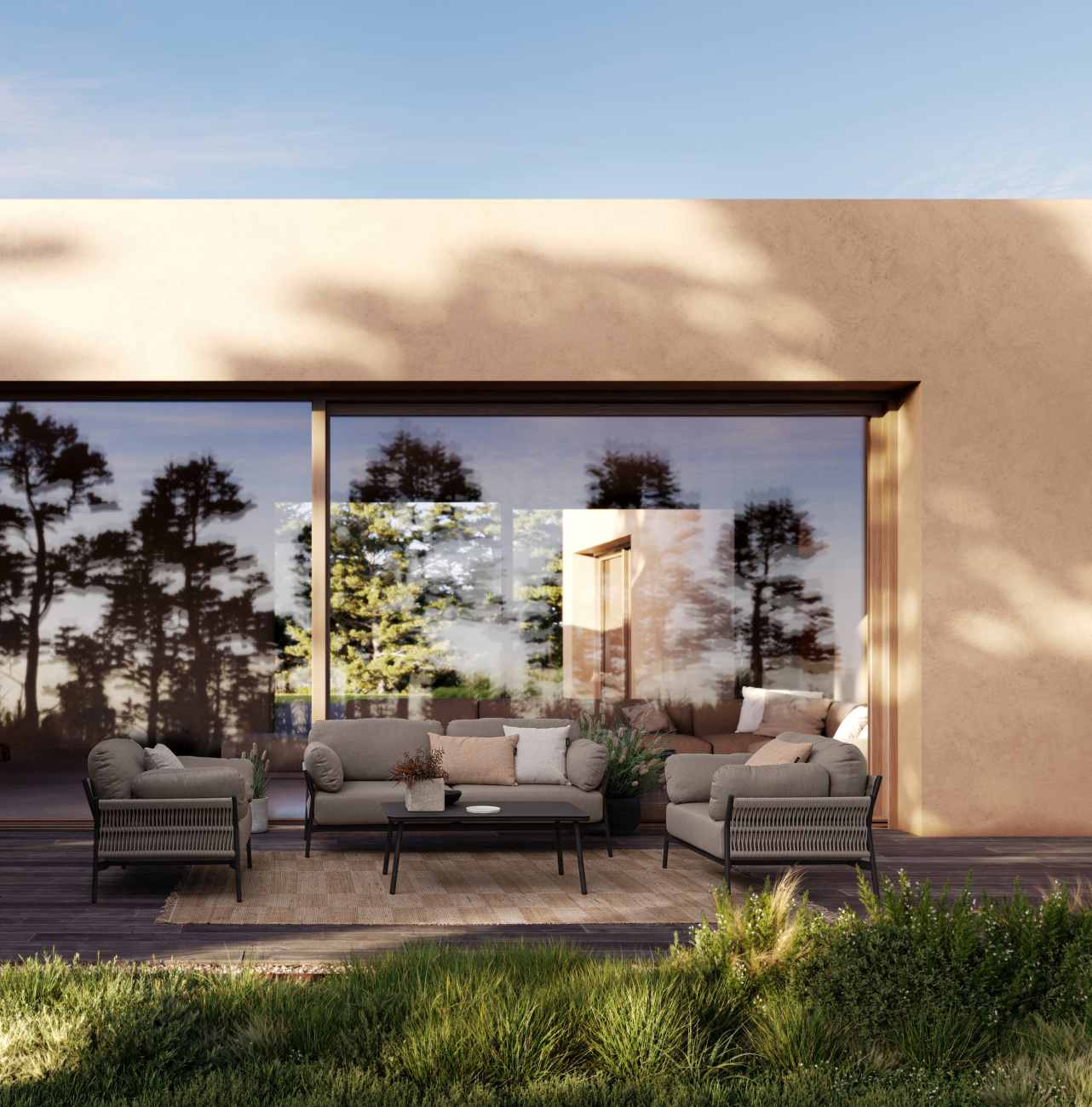 Sofa Pardis aus Aluminium, Raven