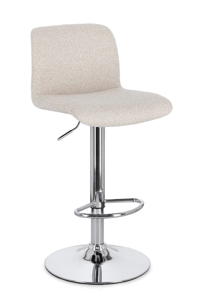 Barhocker Rafael 2er-Set, Chrome / Beige