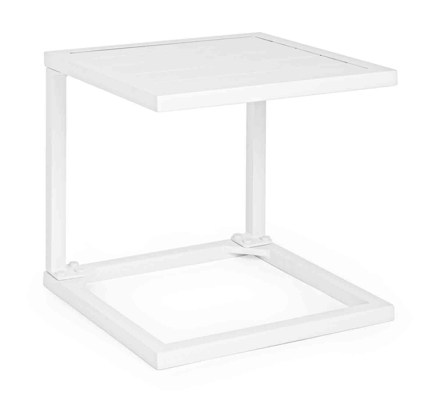 Gartenbeistelltisch aus Aluminium | leicht & wetterfest | Weiß