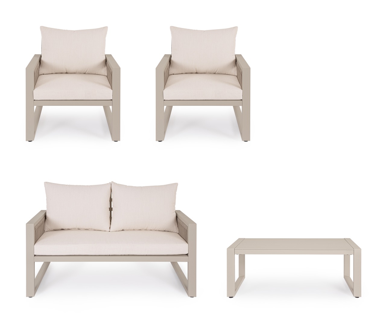 Garten-Set Captiva 4er Gruppe, Taupe
