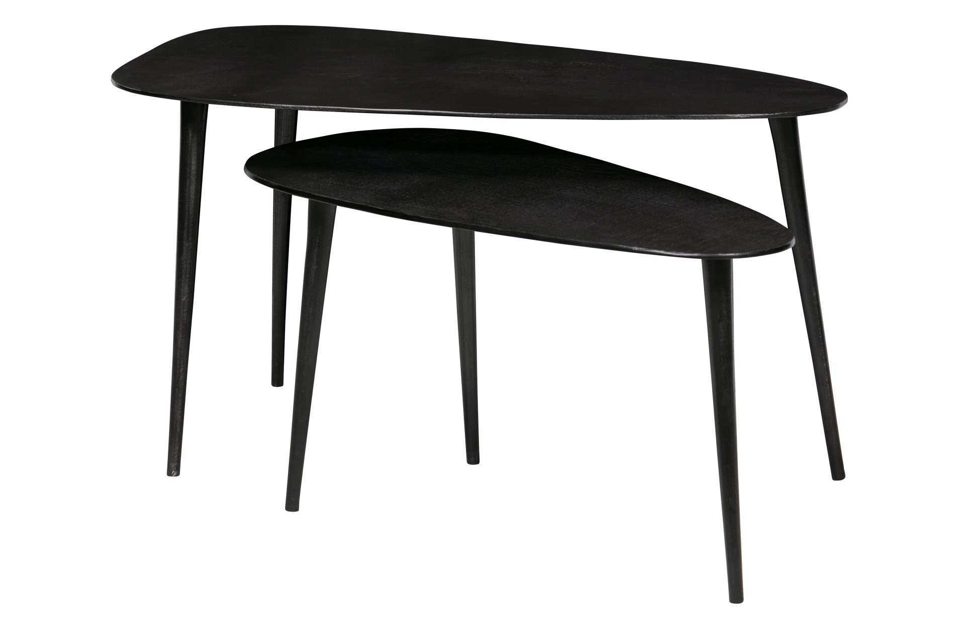 Das Beistelltisch 2er-Set Triangle wurde aus Aluminium gefertigt. Der Tisch überzeugt mit seiner dreieckigen Form. Der Tisch hat einen schwarzen Farbton.