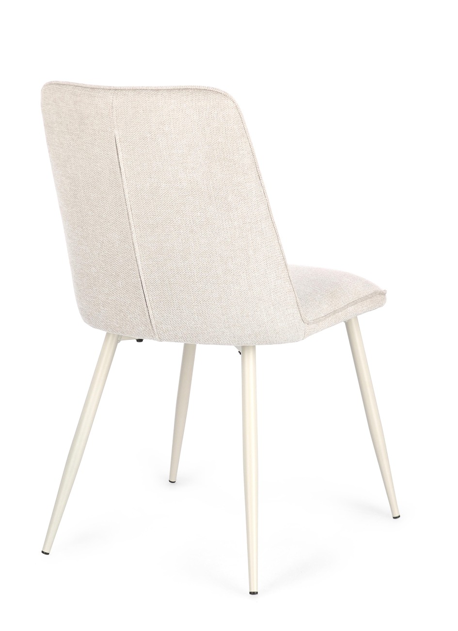 Esszimmerstuhl Cora 4er-Set aus Stoff, Beige / Beige