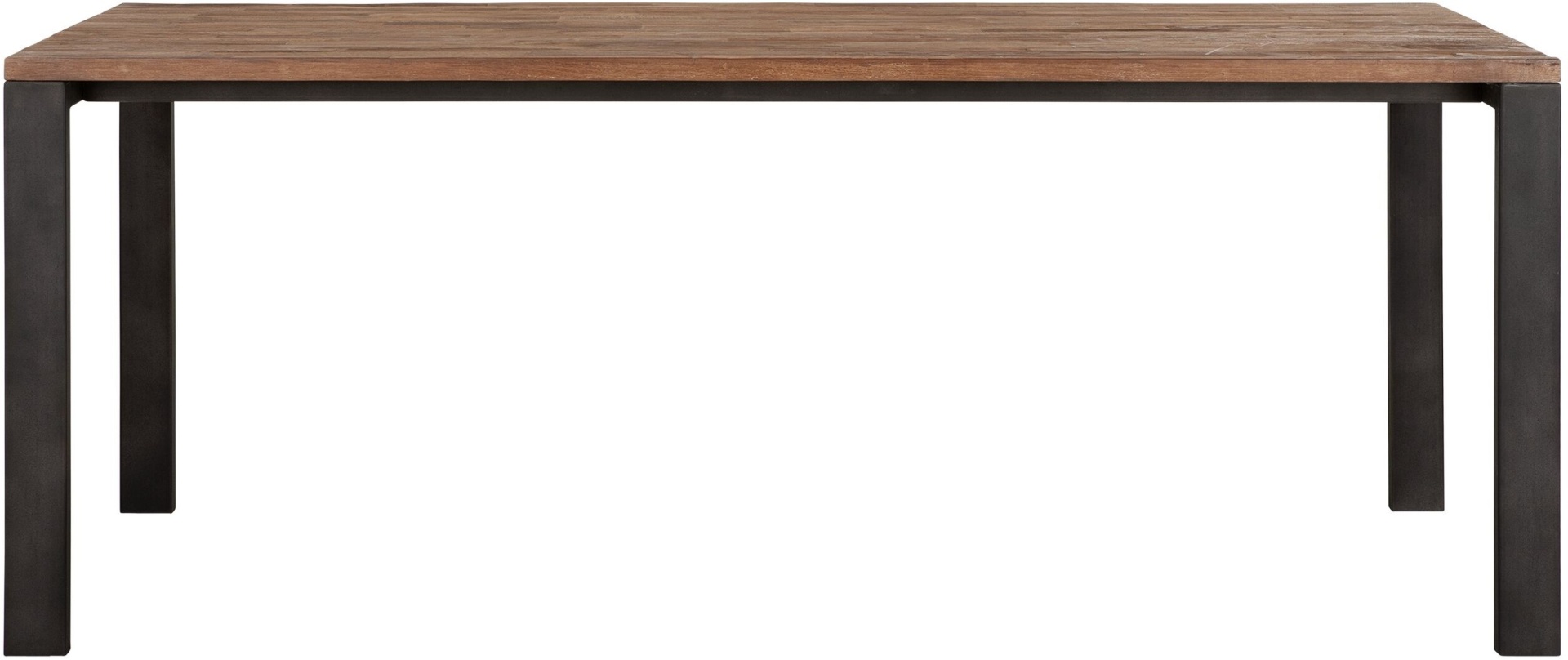 Der Esstisch Track überzeugt mit seinem modern und schlichtem Design. Gefertigt wurde der Tisch aus recyceltem Teakholz, welches einen natürlichen Farbton besitzt. Das Gestell ist aus Metall und ist Schwarz. Der Tisch hat eine Länge von 200 cm und eine Pl