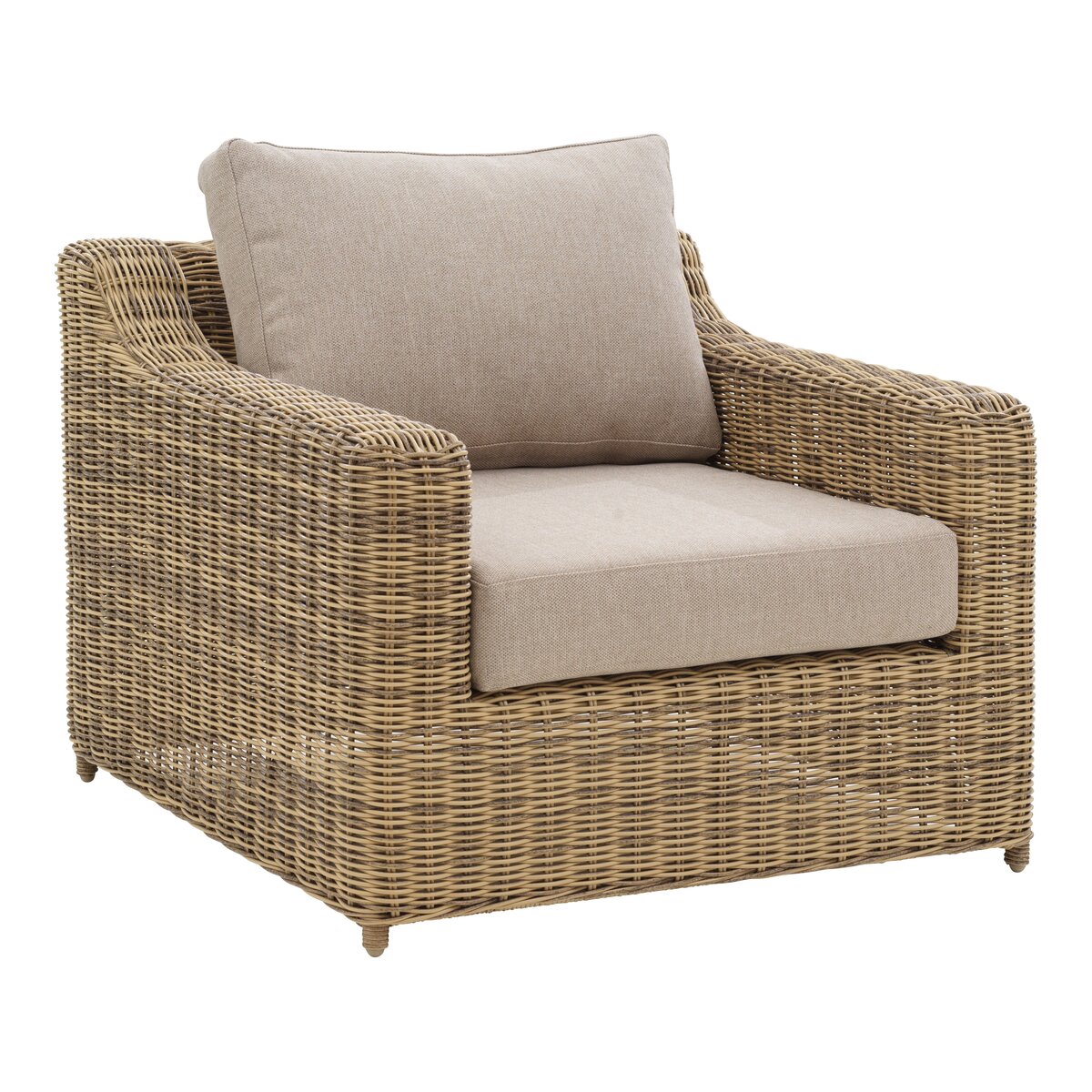 Gartensessel Glendon Natur - Polyrattan & wasserabweisender Stoff