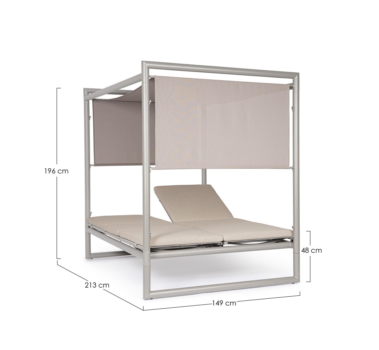 Gartendaybed Konnor aus Aluminium, Rastin