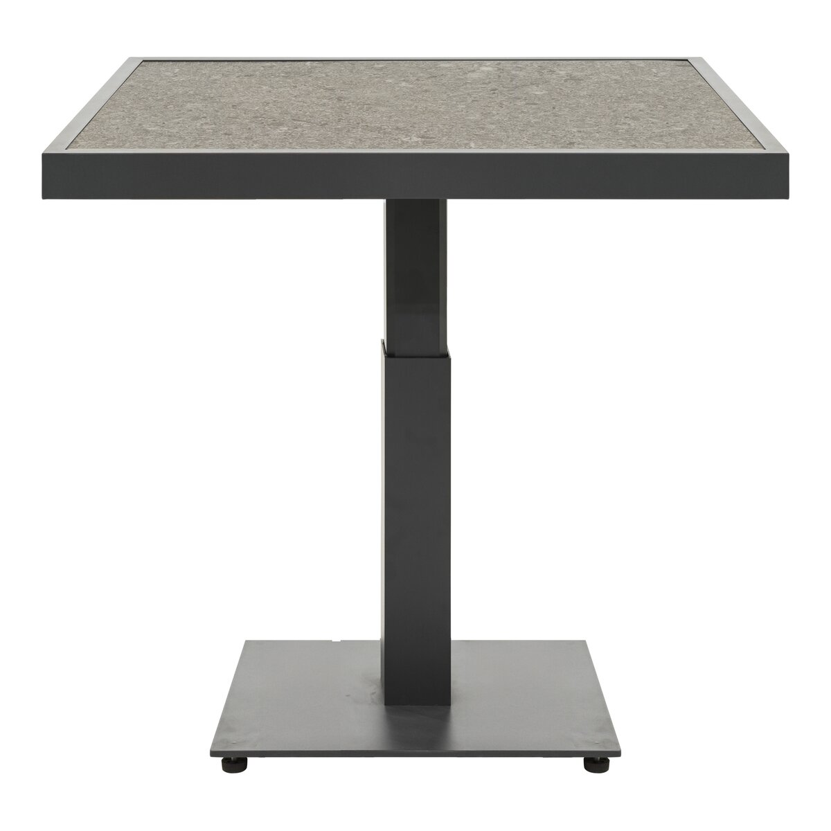 Gartencouchtisch Scale - Aluminium & Keramik, Höhenverstellbar, 85x85 cm, Anthrazit