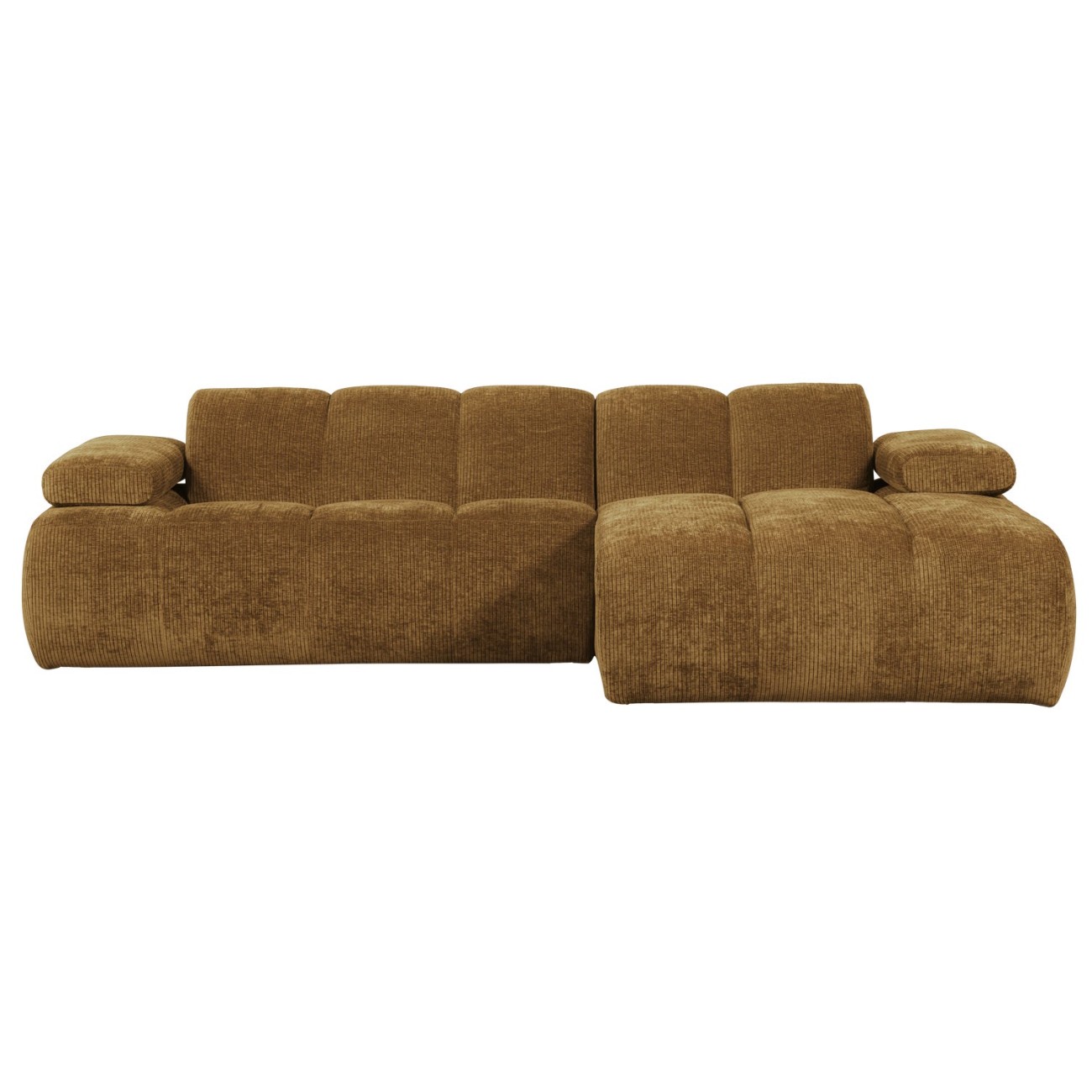 Chaiselongue Mojo aus Flachcord Rechts, Honiggelb Chaiselongue Mojo aus Flachcord Rechts, Honiggelb