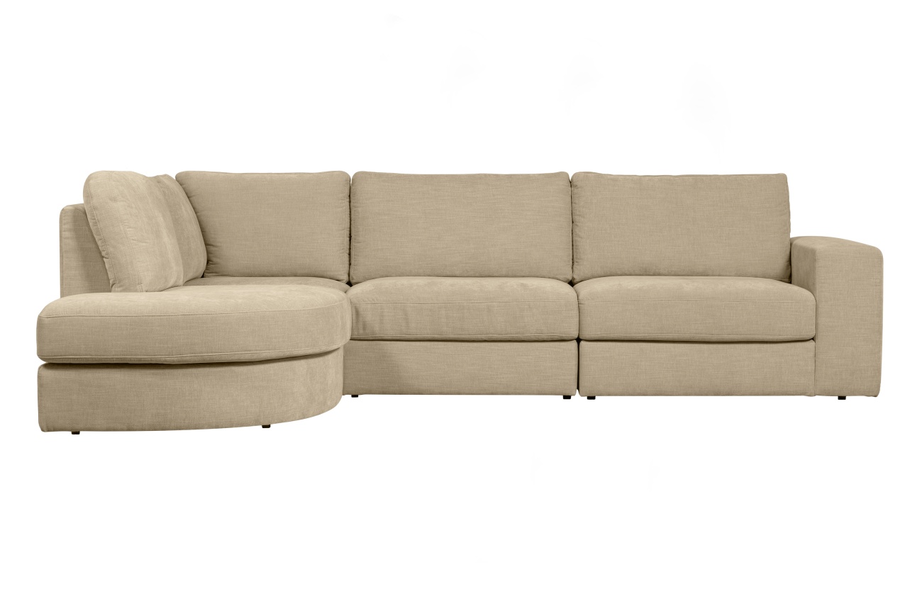 Ecksofa Family aus Webstoff Links, Sand