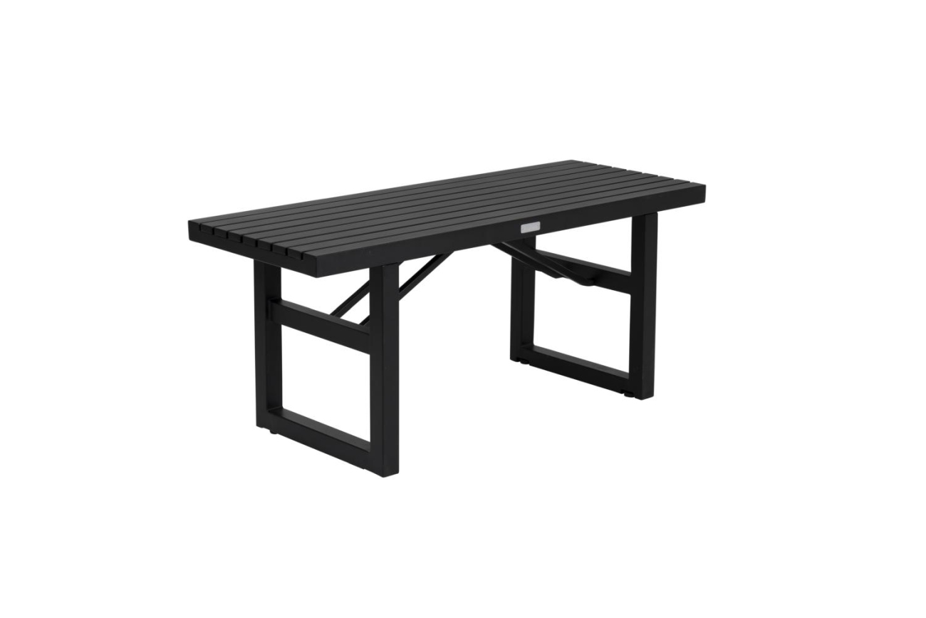 Gartenbank Vevi aus Metall 105 cm, Schwarz Gartenbank Vevi aus Aluminium 105 cm, Schwarz