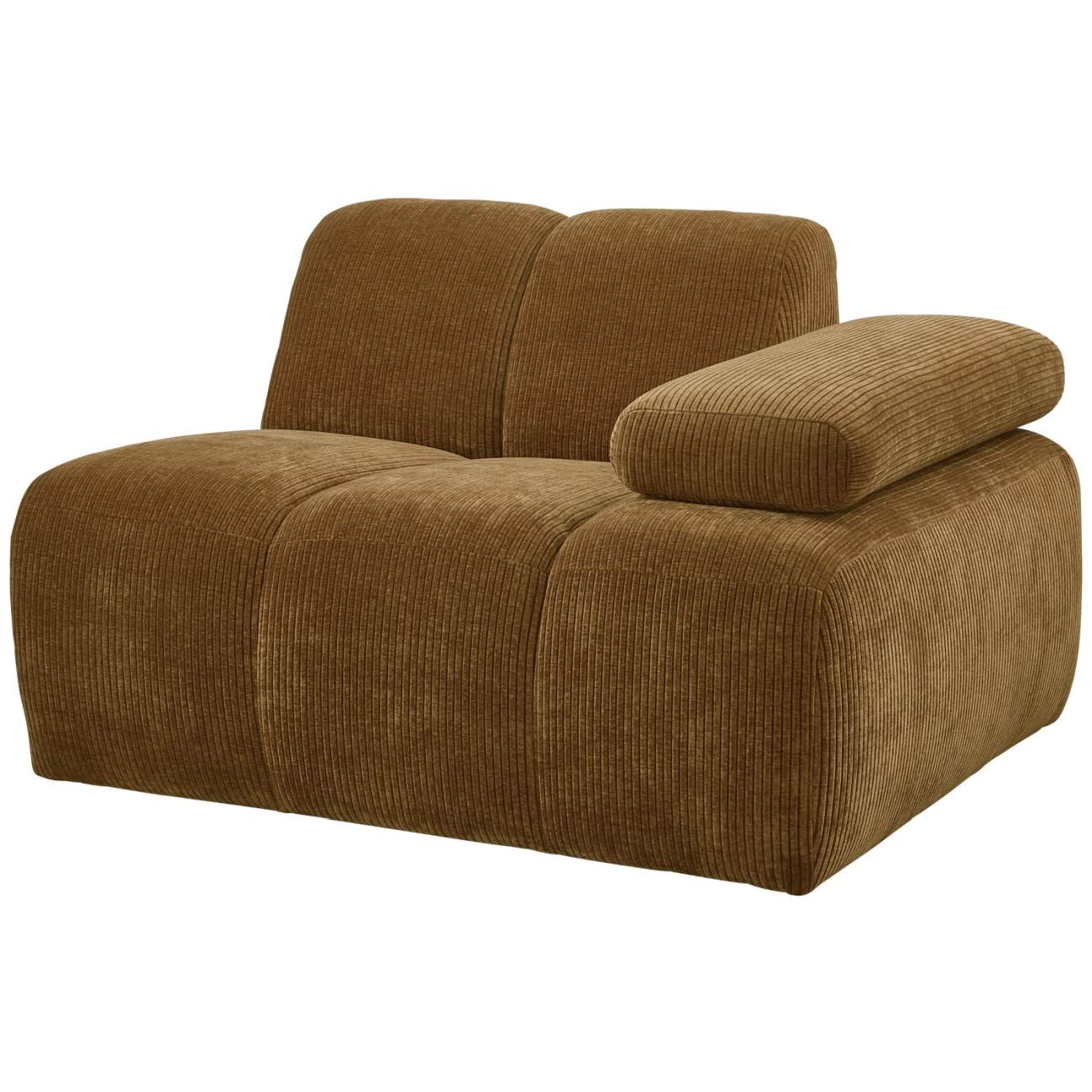Modulsofa Mojo Flachcord 1er Arm-Rechts, Honiggelb