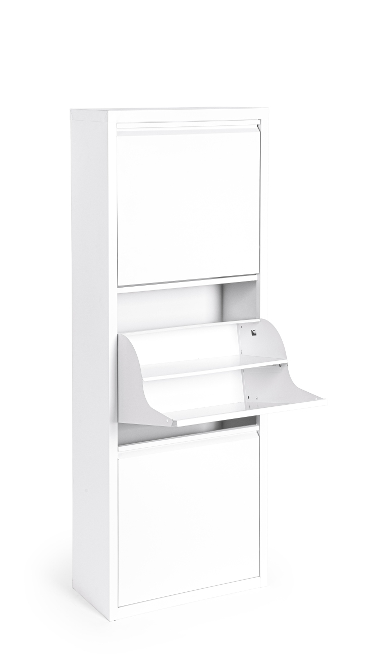 Schuhschrank Fredys aus Metall, Weiß