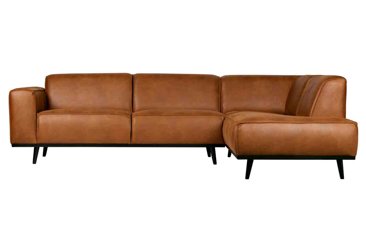 Ecksofa Statement Eco Leder, rechts Cognac