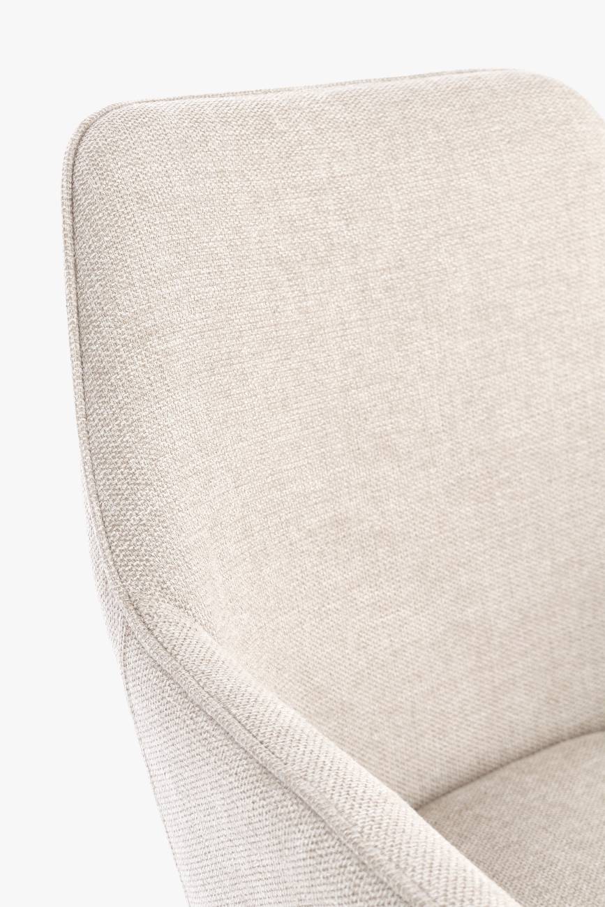 Esszimmerstuhl Cora 2er-Set mit Armlehne, Beige / Schwarz