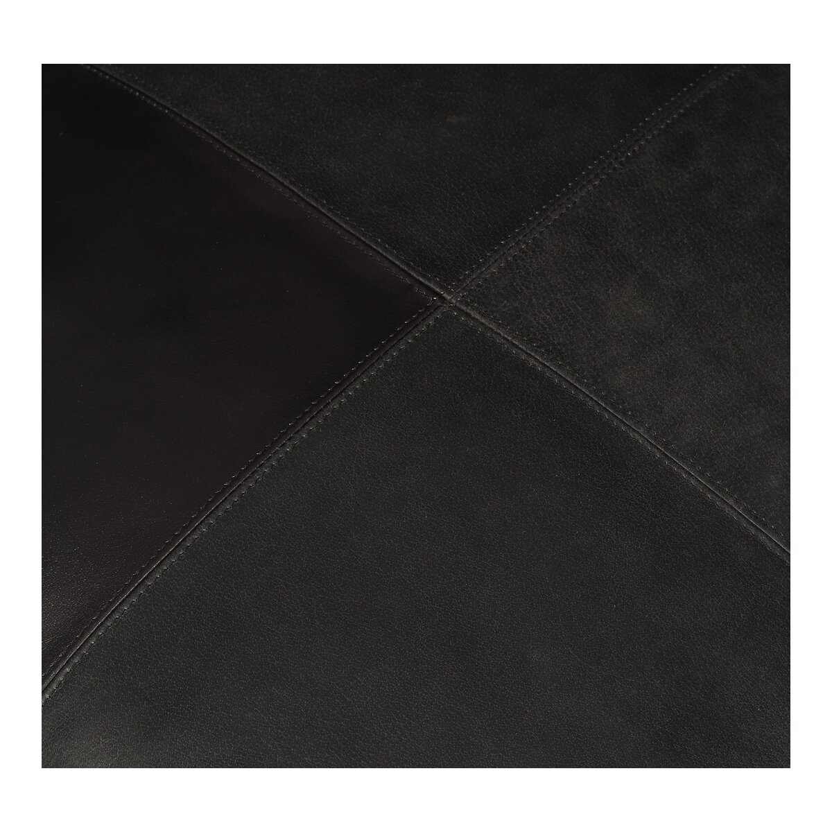 Pouf Anneta aus Leder 50x50 cm, Schwarz
