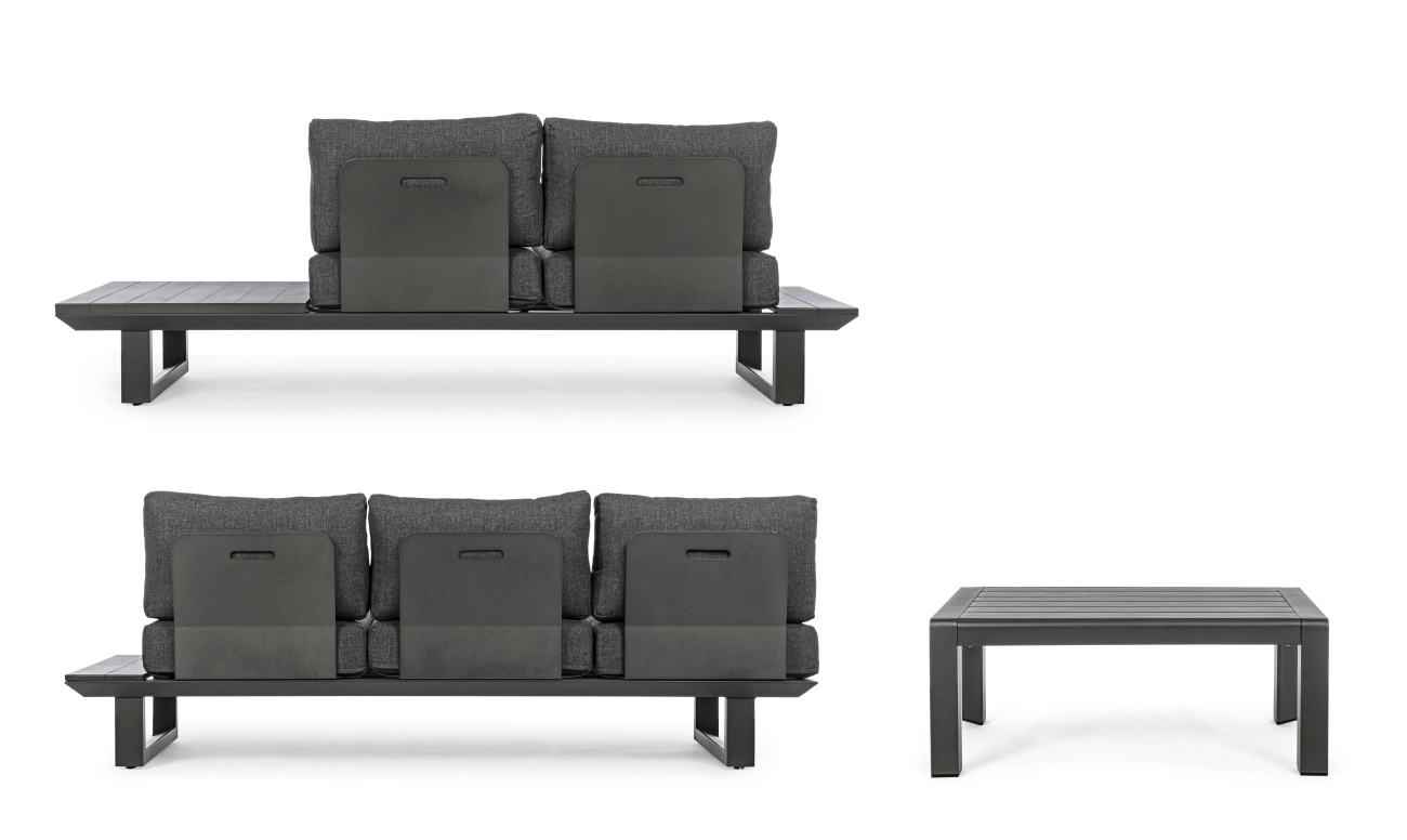 Garten-Set Konnor 3-er Gruppe, Anthrazit