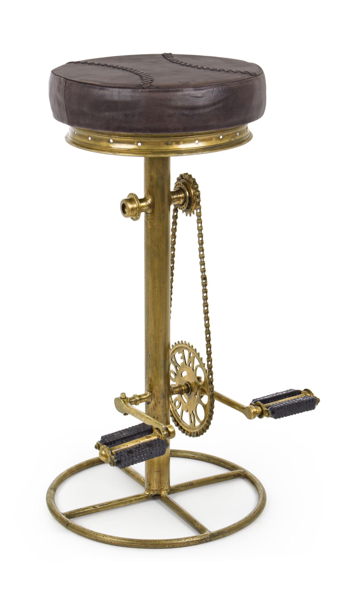 Barhocker Cycle aus Leder, Gold Barhocker Cycle aus Leder, Gold