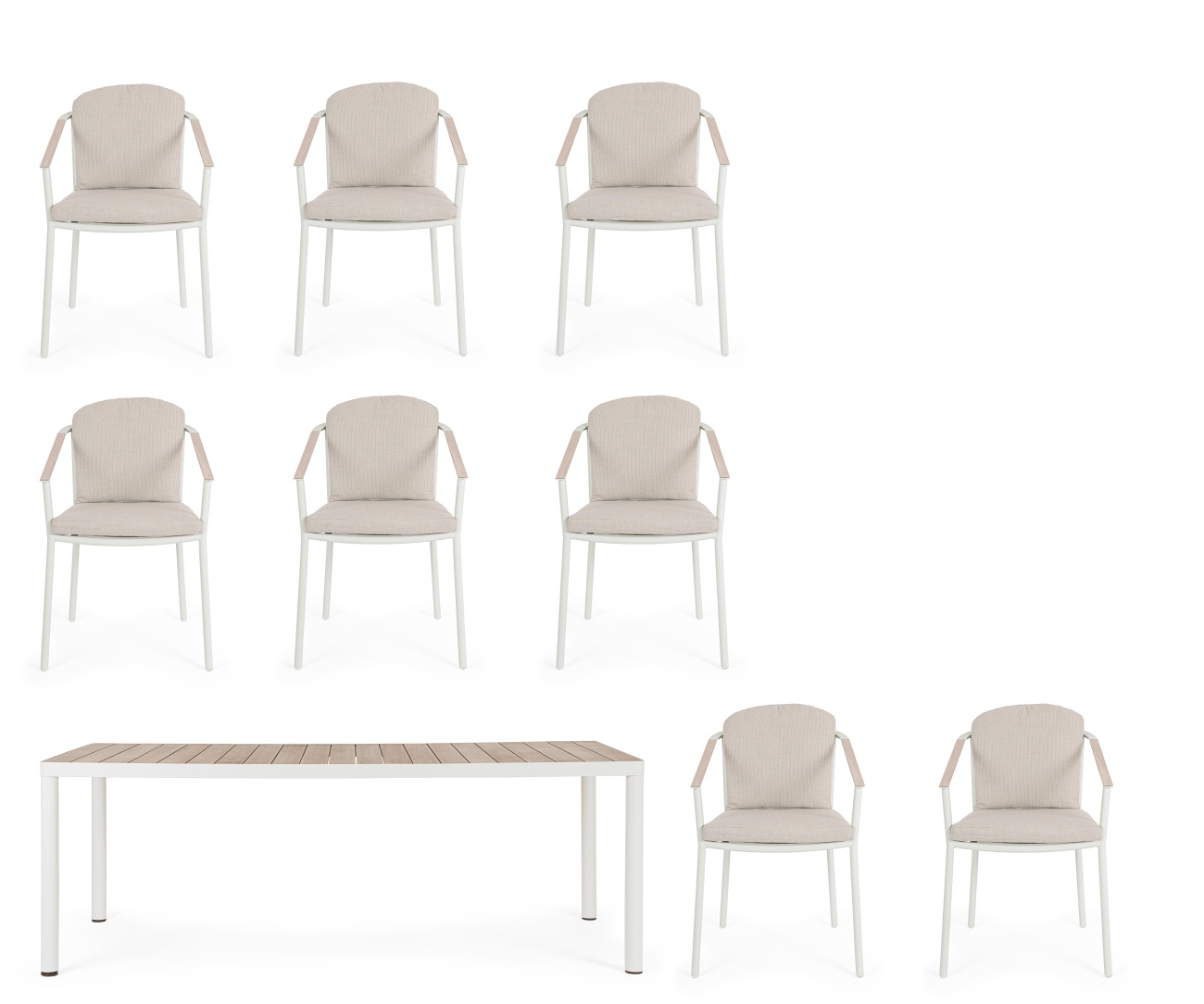 Garten-Set Ulises, Esstisch & Stühle aus Aluminium