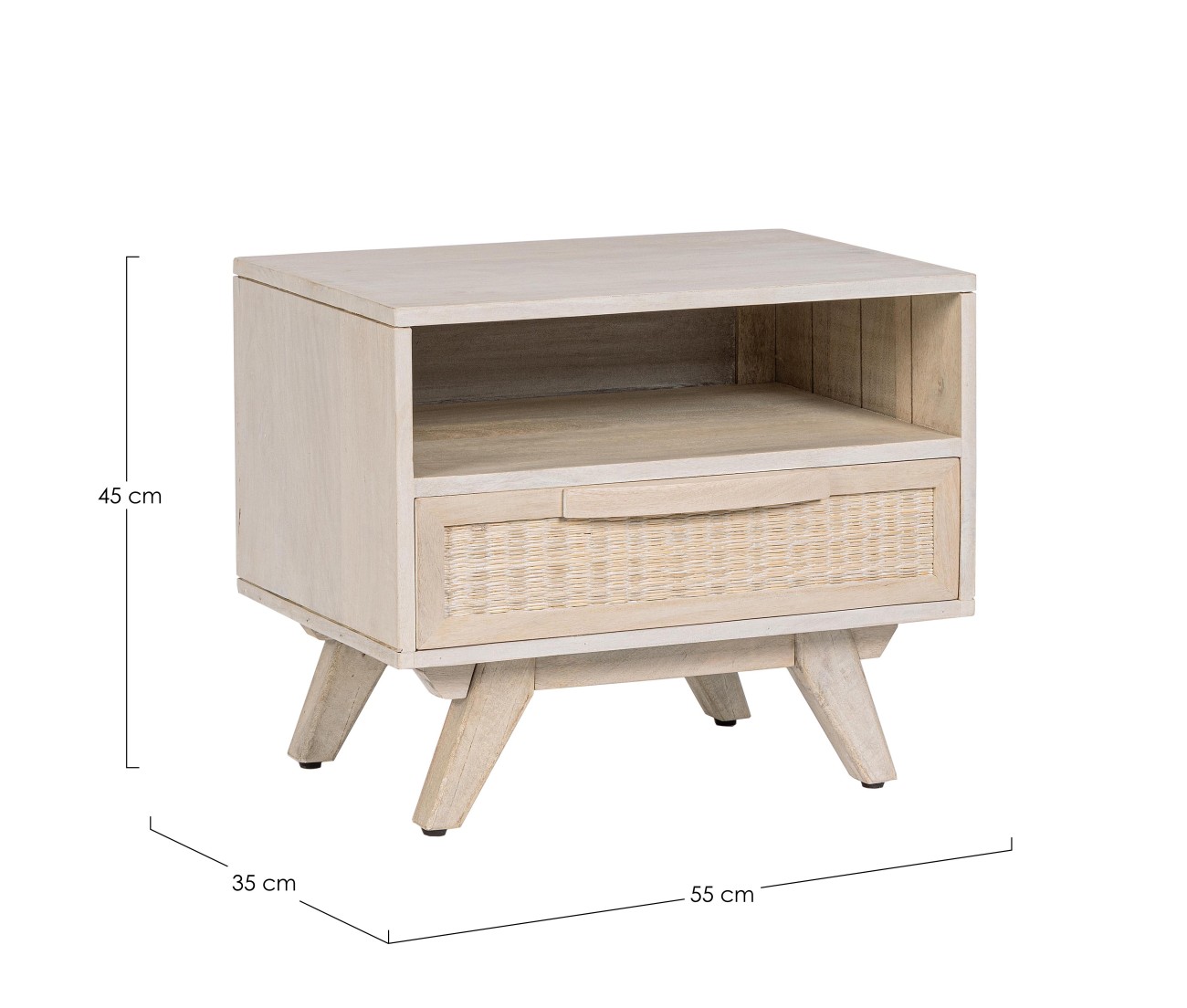 Nachttisch Sahana aus Mangoholz, Geschlossen