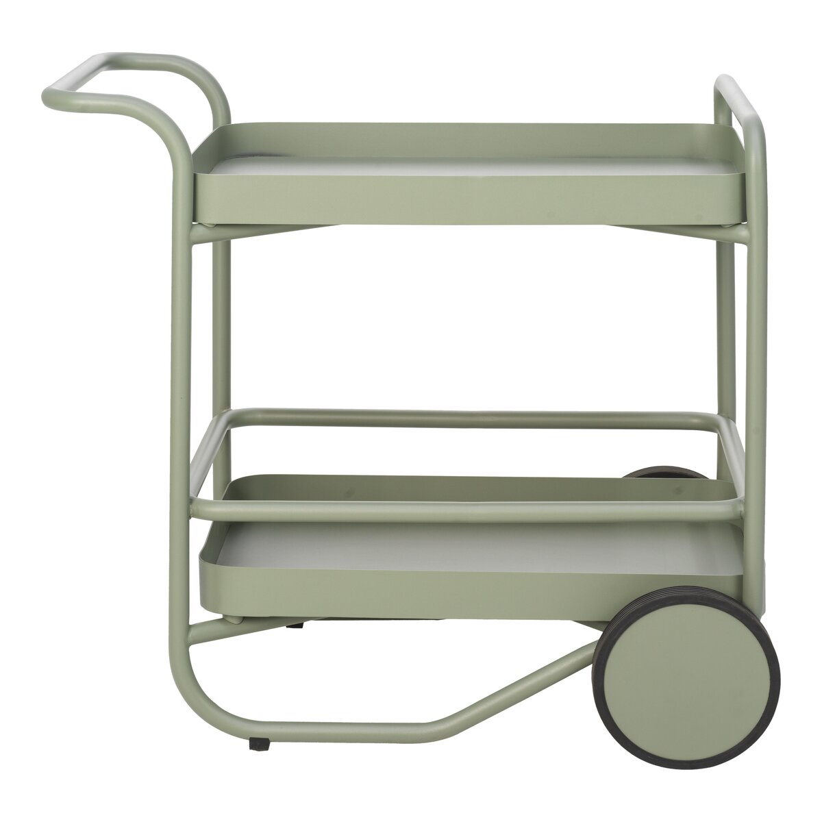 Garten-Servierwagen Trolly, Dusty Green - aus Aluminium, mit Rollen