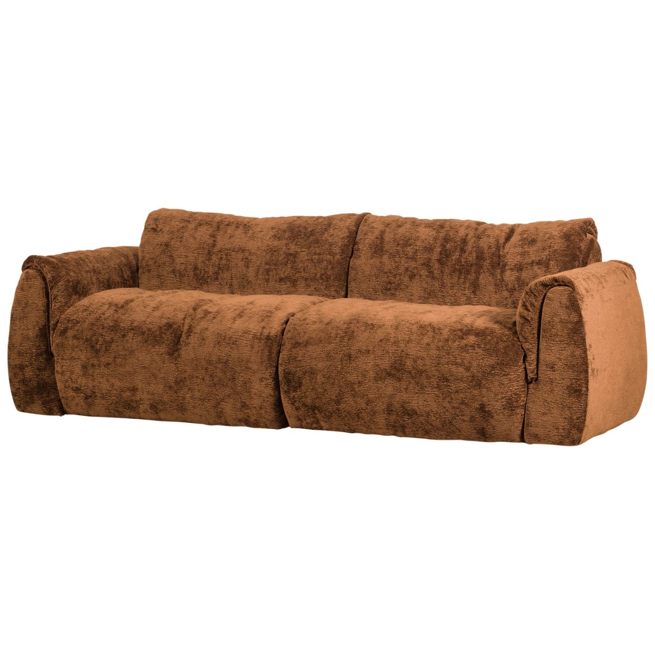 Sofa Baggy 2-Sitzer aus 3D-Chenille-Stoff, Mittelbraun Sofa Baggy 2-Sitzer aus 3D-Chenille-Stoff, Mittelbraun
