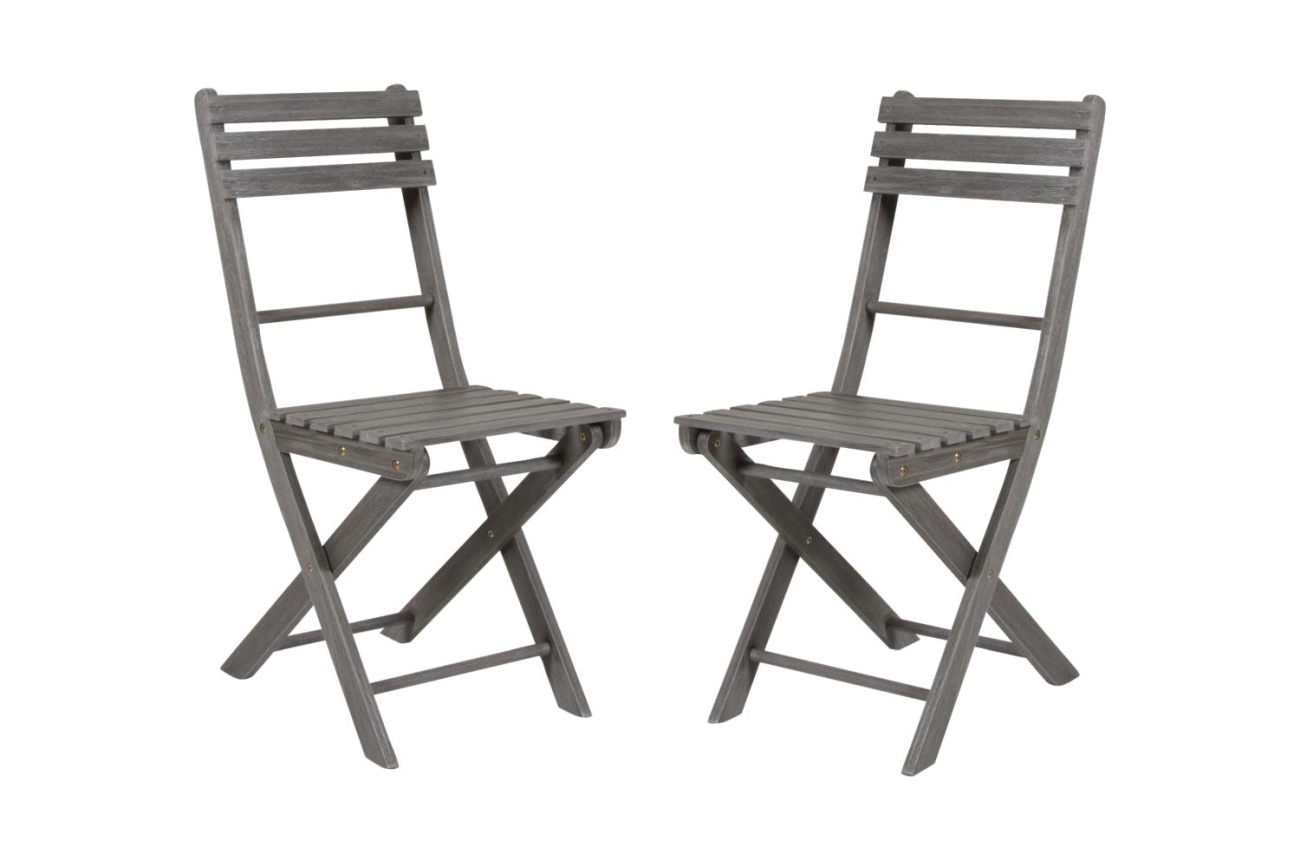 Gartenstuhl Bruton 2er-Set, Grau