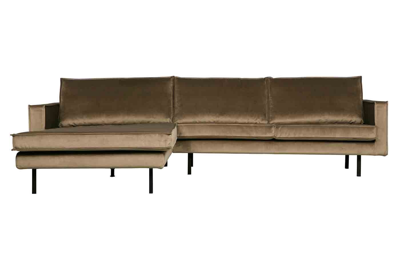 Ecksofa Rodeo Chaiselongue Samt, links Taupe Ecksofa Rodeo Chaiselongue Samt, links Taupe